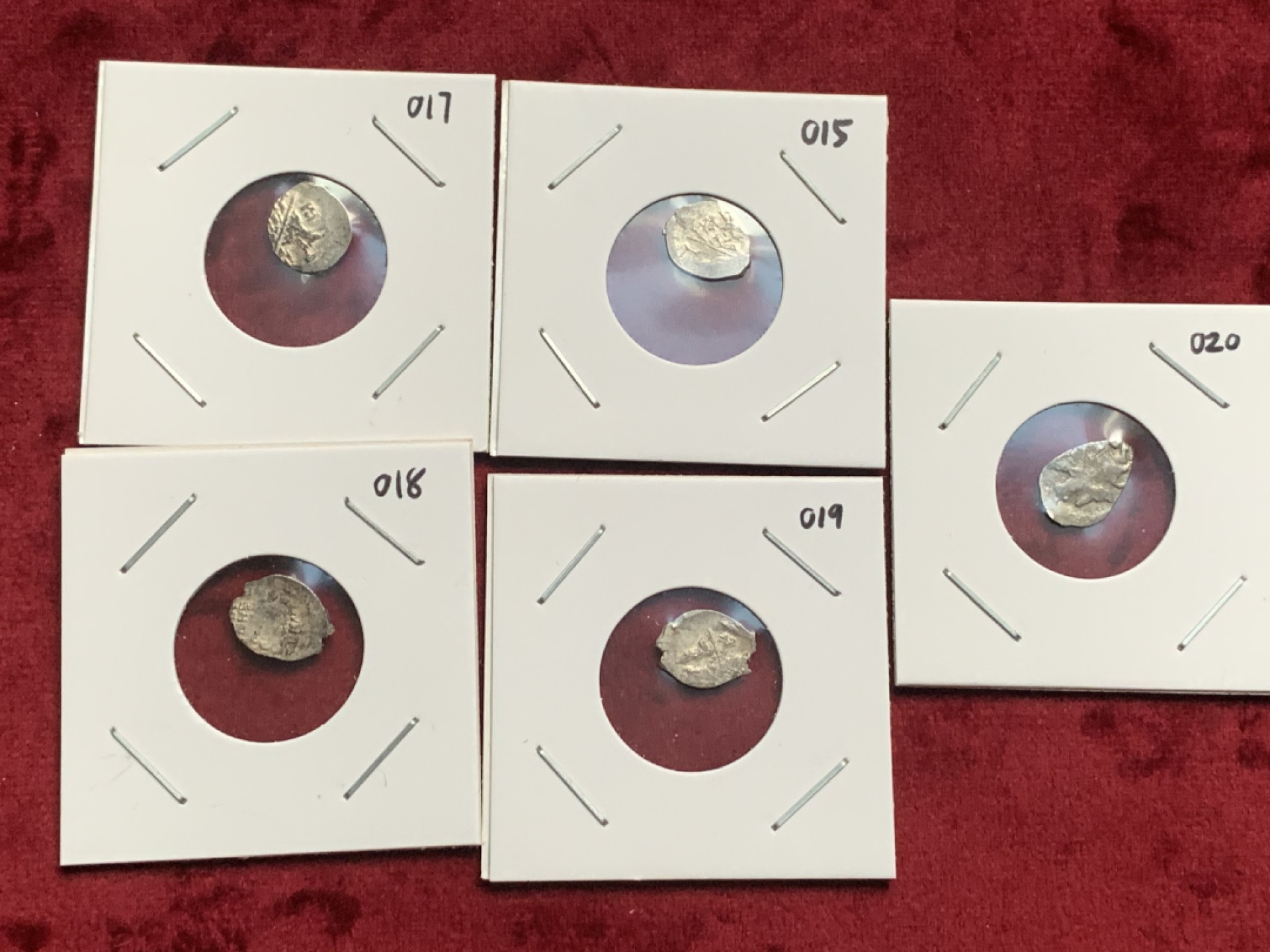 《竞宝斋》第63场-本周日 （全场不限金额包邮） 5枚一组 沙俄 打制 银戈比5枚 细节打制的不错