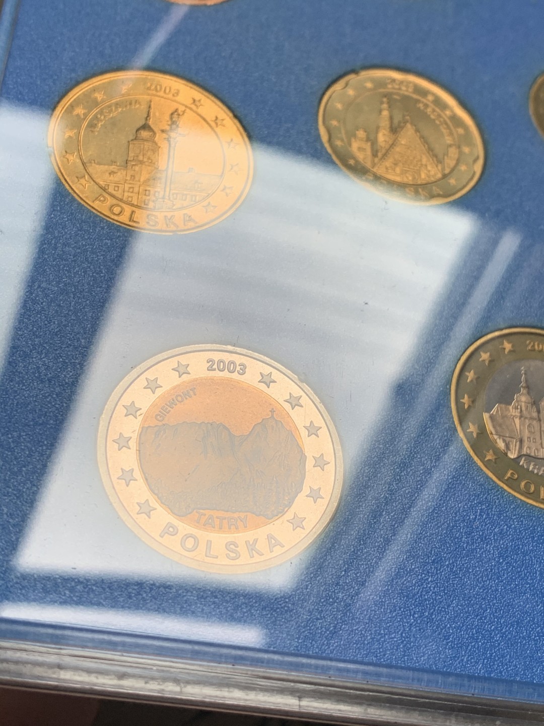 《竞宝斋》第63场-本周日 （全场不限金额包邮） 卡装 波兰2003年 ESSAI厂 试铸欧元样币 八枚套 稀少品种 完美状态