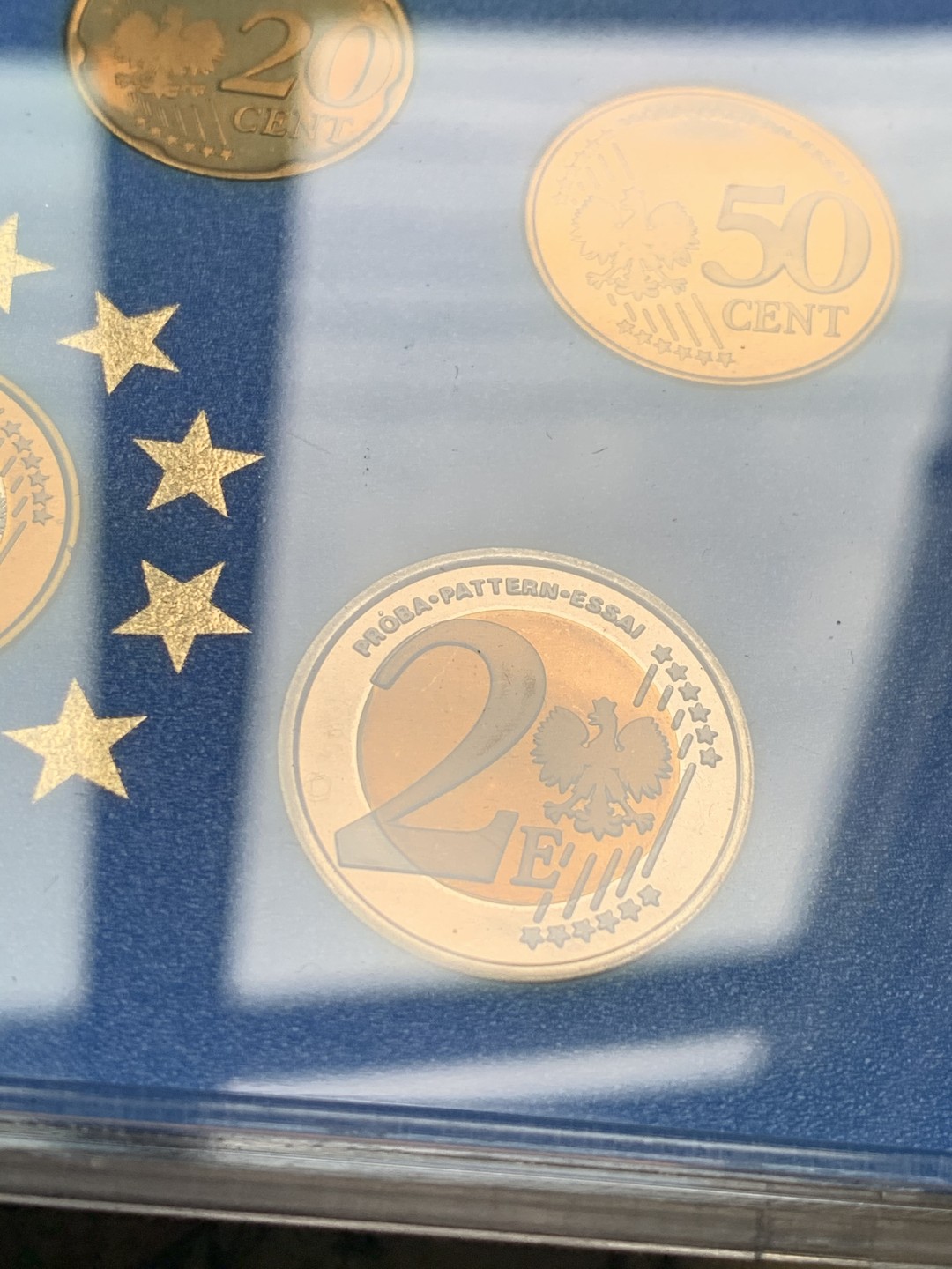 《竞宝斋》第63场-本周日 （全场不限金额包邮） 卡装 波兰2003年 ESSAI厂 试铸欧元样币 八枚套 稀少品种 完美状态