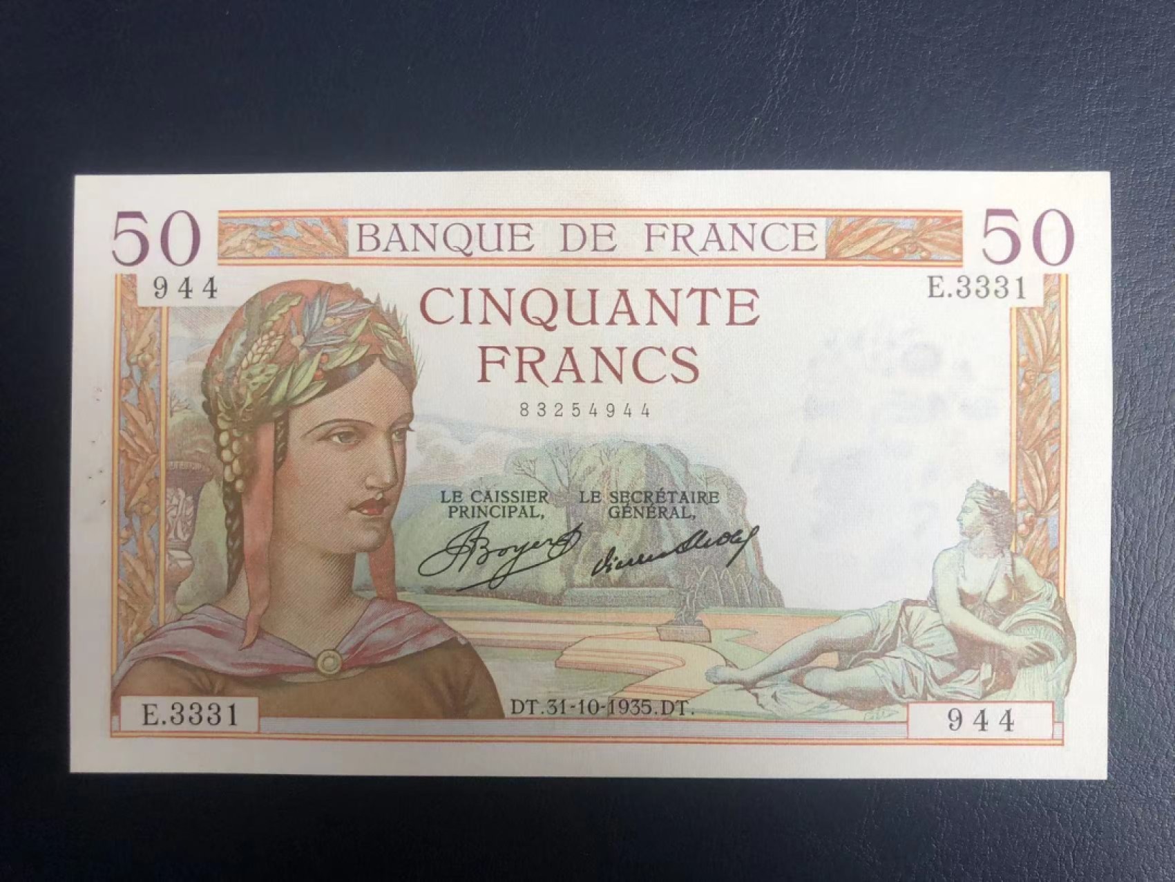 【Blue Auction】✨世界纸币精拍第190期【精】 法国🇫🇷1935年50法郎 AU+品相 精美