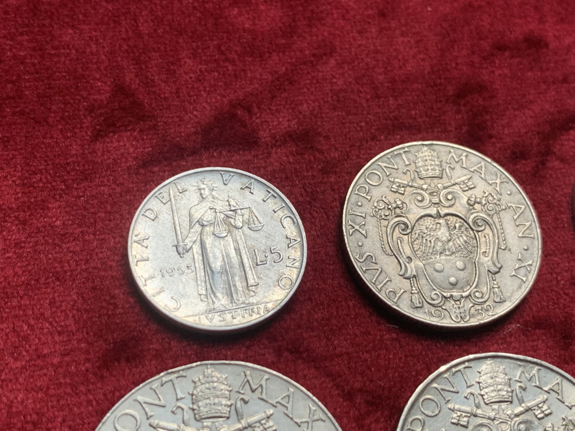 《竞宝斋》第63场-本周日 （全场不限金额包邮） （8枚一组）意大利 10分铜币2枚+教皇 好品裸币6枚