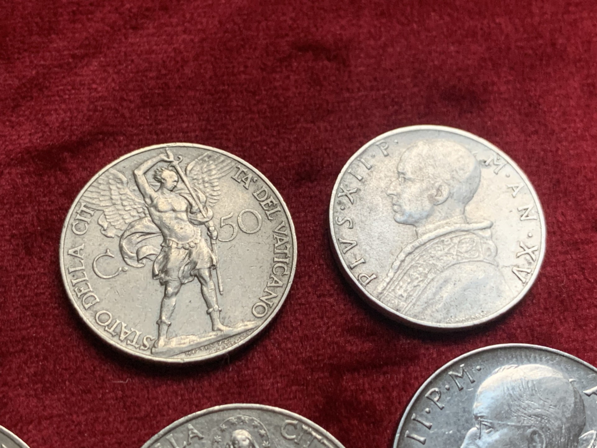 《竞宝斋》第63场-本周日 （全场不限金额包邮） （8枚一组）意大利 10分铜币2枚+教皇 好品裸币6枚