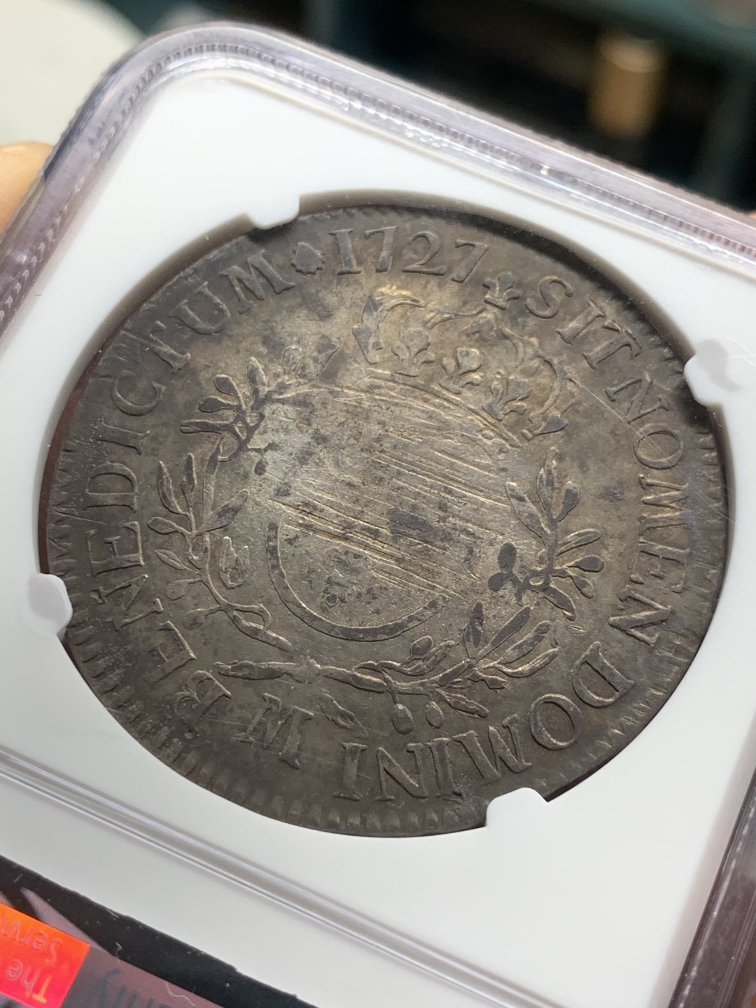 《竞宝斋》第63场-本周日 （全场不限金额包邮） NGC-VFD  法国 1727年 路易十五 小孩头 1埃居 大银币