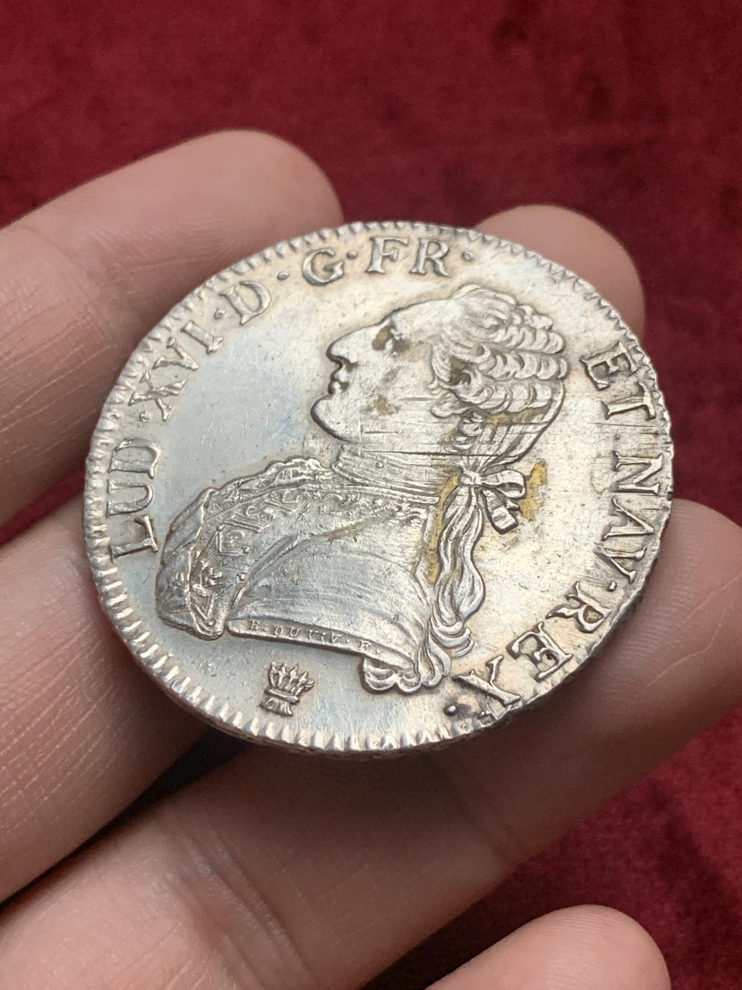 《竞宝斋》第63场-本周日 （全场不限金额包邮） 法国路易十六1790I厂埃居，原光好品，减重痕少 双面深打 难得状态