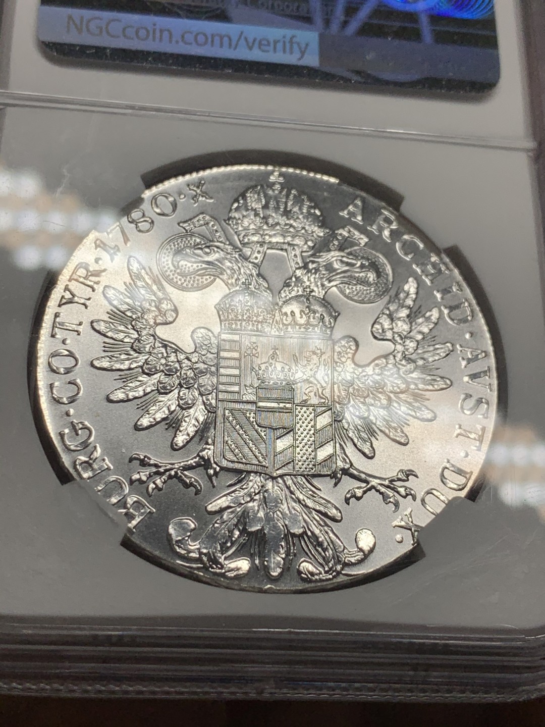 《竞宝斋》第63场-本周日 （全场不限金额包邮） NGC-MS66 奥地利 1780年后铸版 泰勒 银币