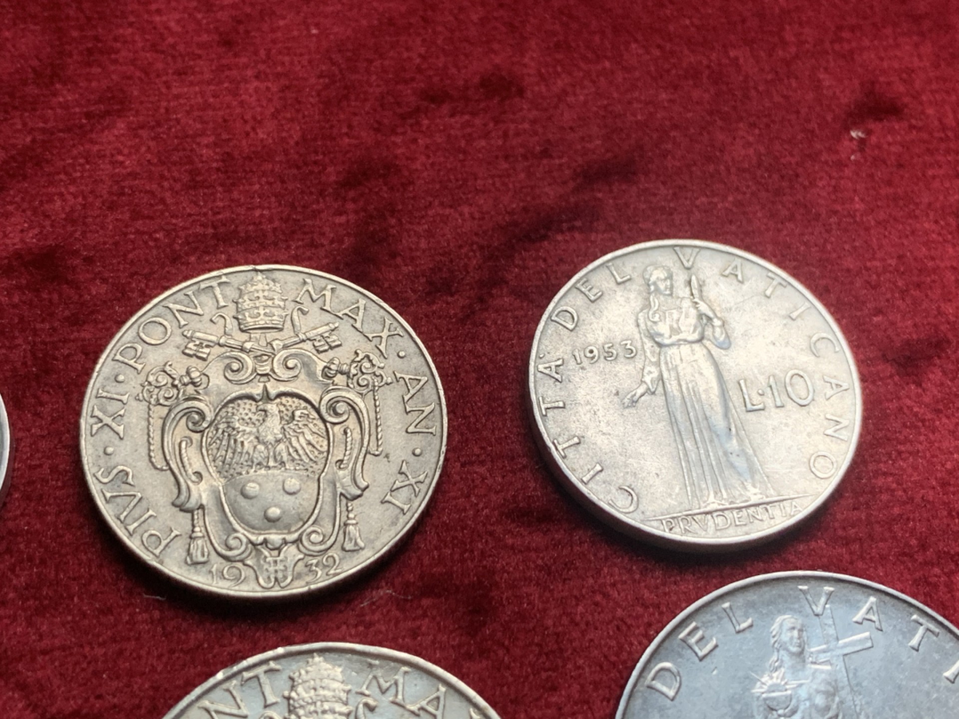 《竞宝斋》第63场-本周日 （全场不限金额包邮） （8枚一组）意大利 10分铜币2枚+教皇 好品裸币6枚