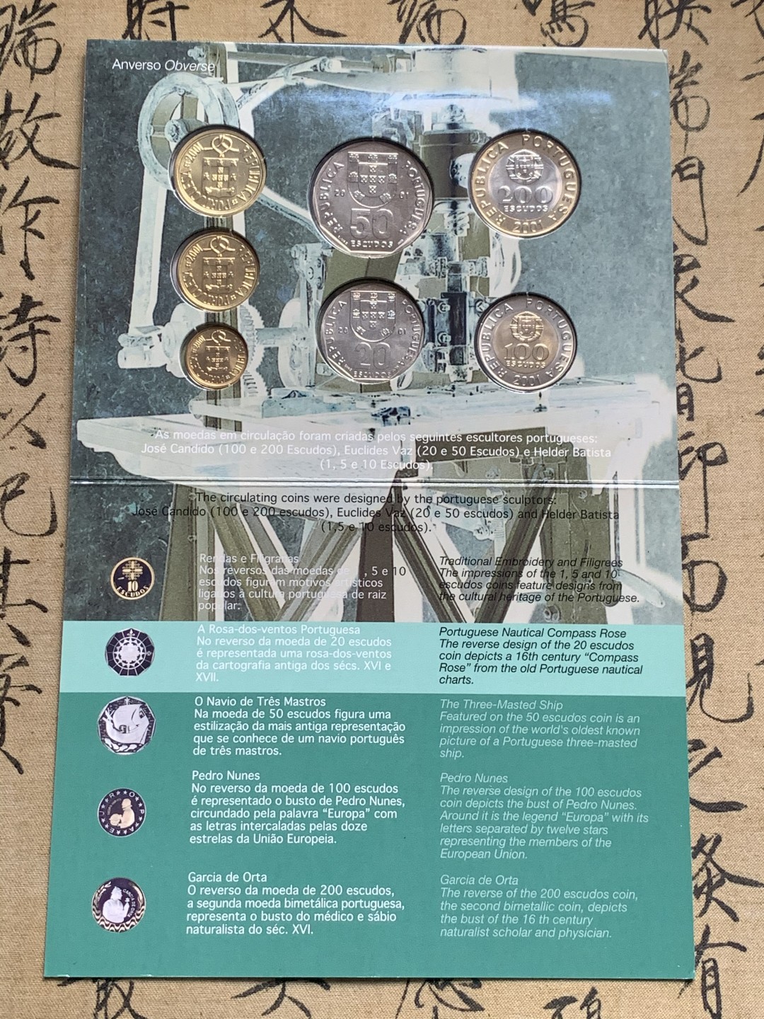 《竞宝斋》第63场-本周日 （全场不限金额包邮） 卡装 葡萄牙 2001年 七枚套 不同面值 封装