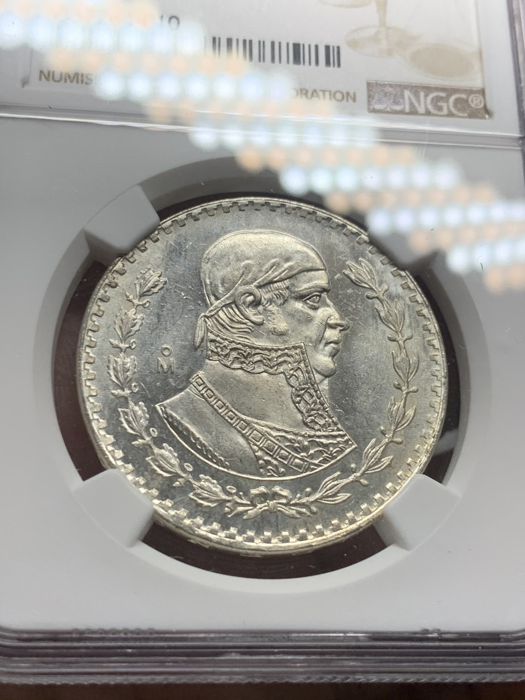 《竞宝斋》第63场-本周日 （全场不限金额包邮） NGC-MS64 墨西哥 1958年 鹰洋银币 原光品