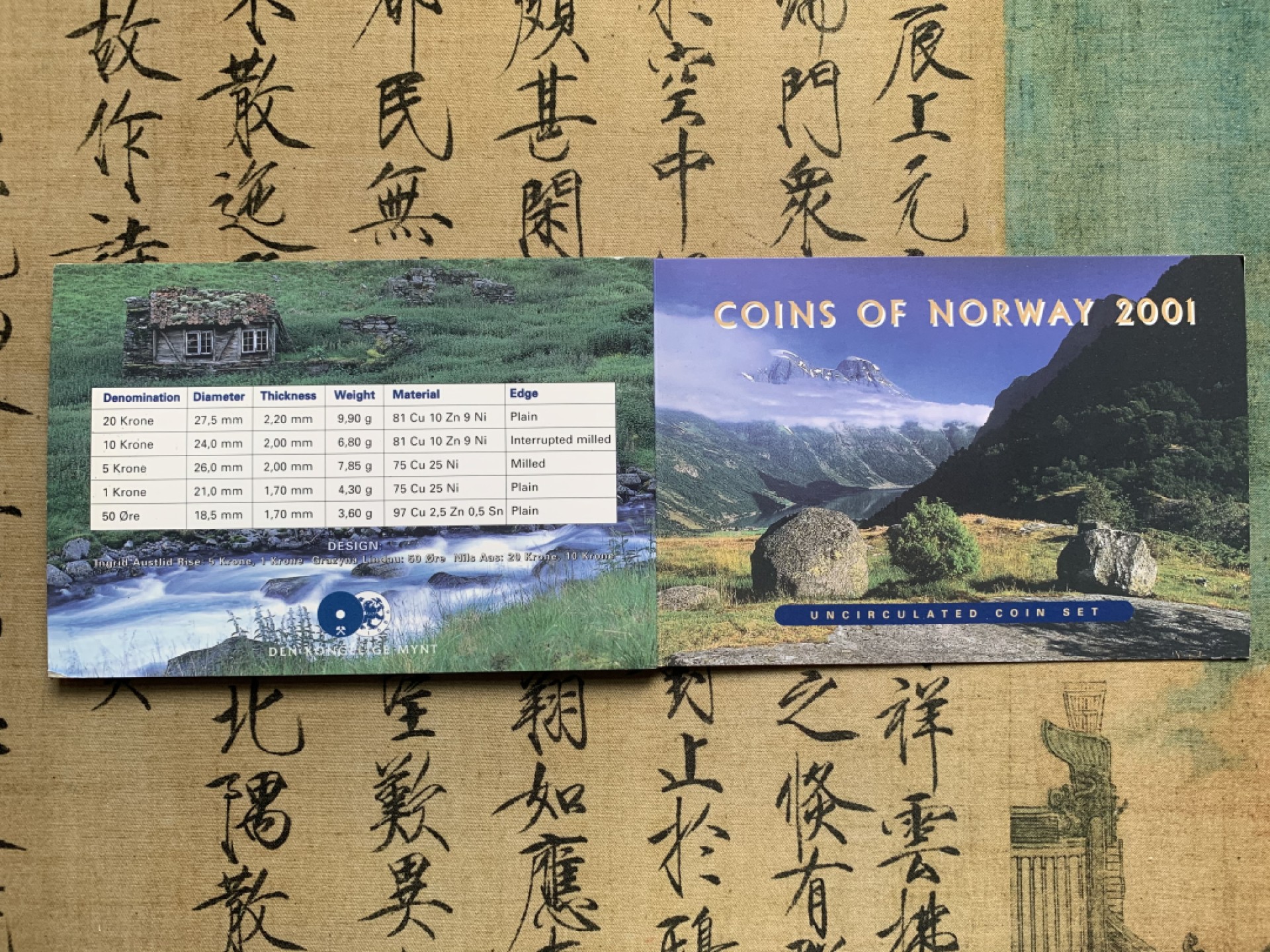 《竞宝斋》第63场-本周日 （全场不限金额包邮） 卡装 挪威 2001年 五枚套 套币
