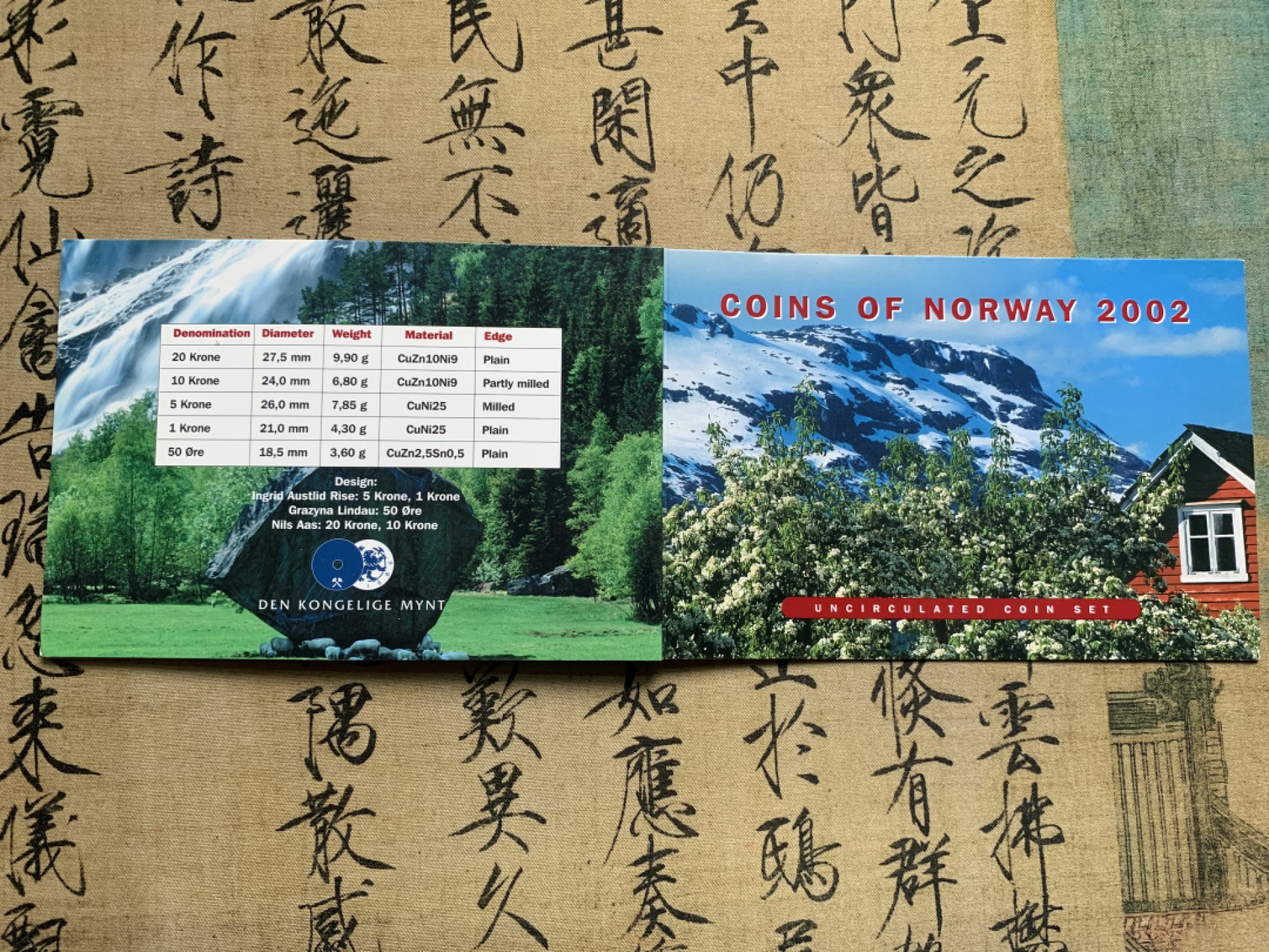 《竞宝斋》第63场-本周日 （全场不限金额包邮） 卡装 挪威 2002年 五枚套 套币 完美状态