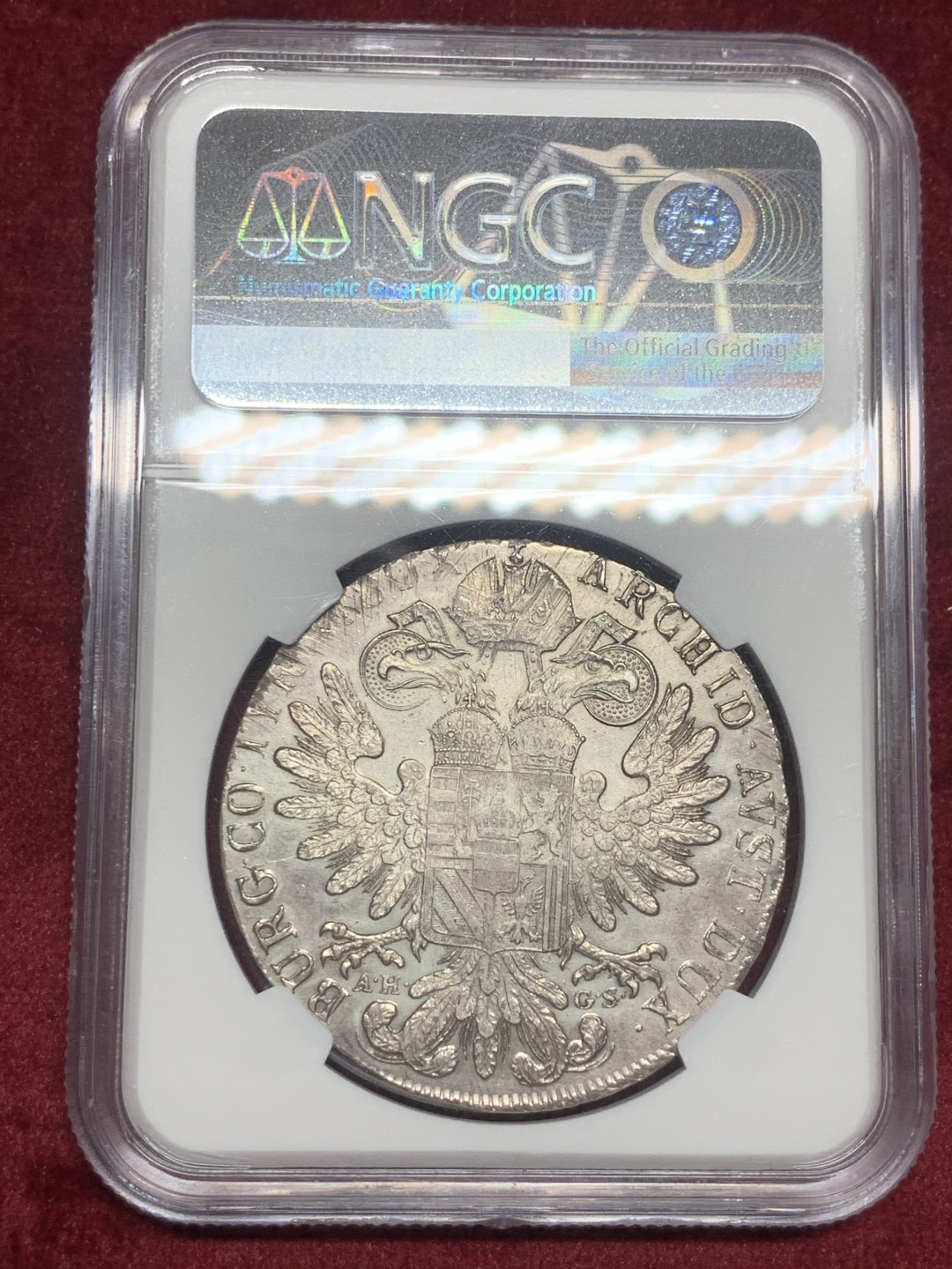 《竞宝斋》第63场-本周日 （全场不限金额包邮） NGC 1780年特兰西瓦尼亚 AH GS原铸大奶妈AUD，三点钟方向偏打，边齿完整