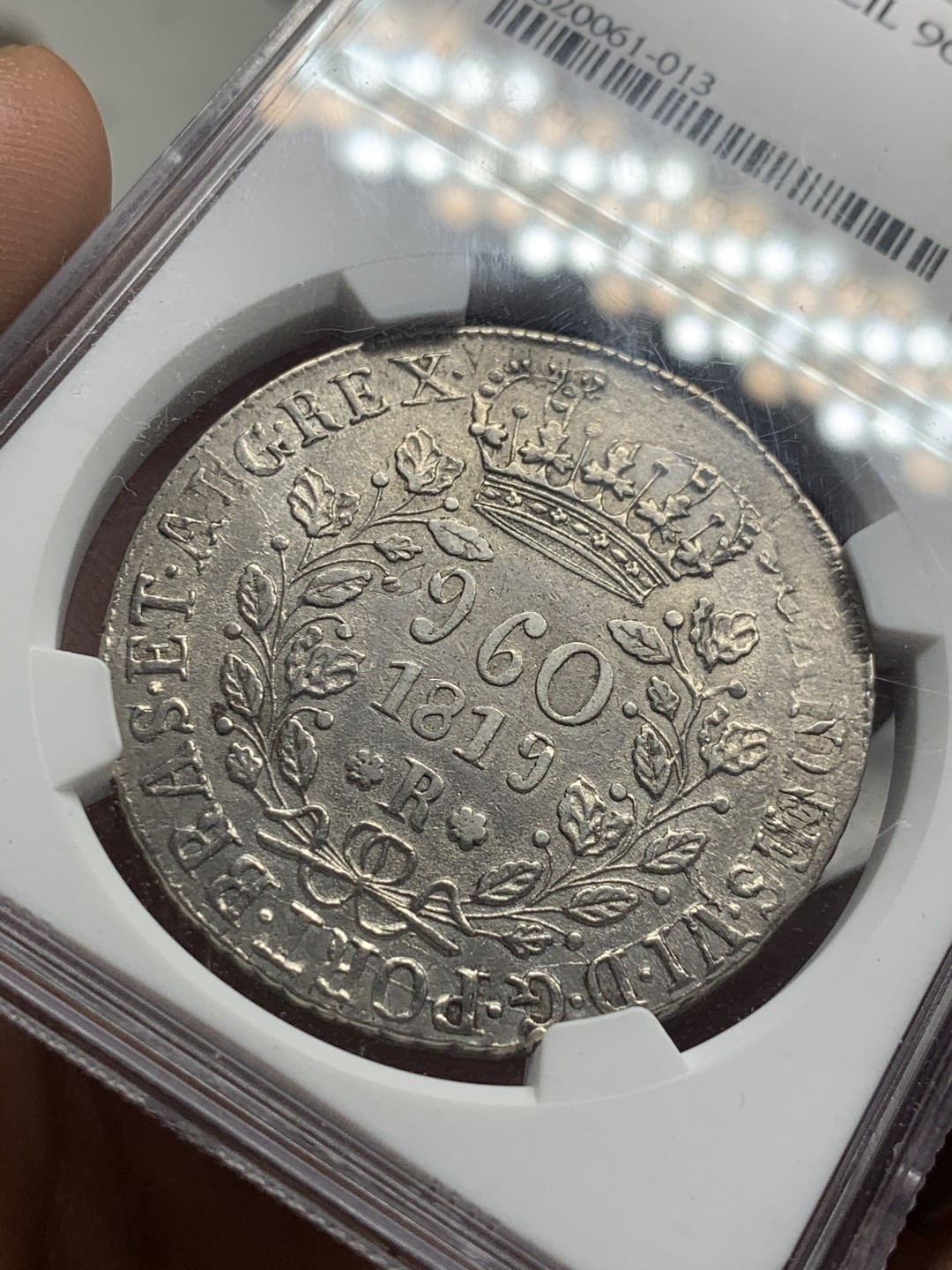 《竞宝斋》第63场-本周日 （全场不限金额包邮） NGC-XF45 巴西 1819年 960R 银币  热门品种