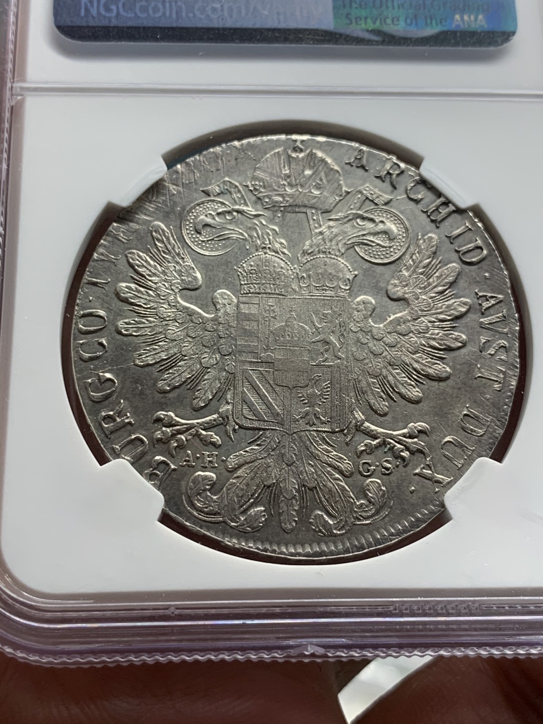 《竞宝斋》第63场-本周日 （全场不限金额包邮） NGC 1780年特兰西瓦尼亚 AH GS原铸大奶妈AUD，三点钟方向偏打，边齿完整