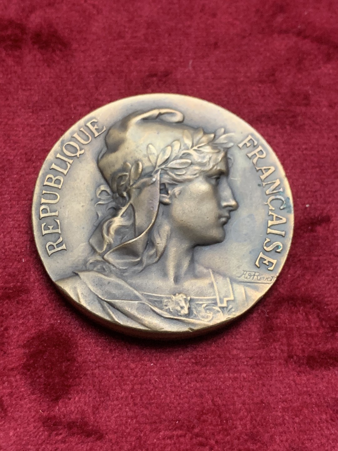 《竞宝斋》第63场-本周日 （全场不限金额包邮） 法国 殖民地和海事联盟 纪念铜章 41mm直径 30克