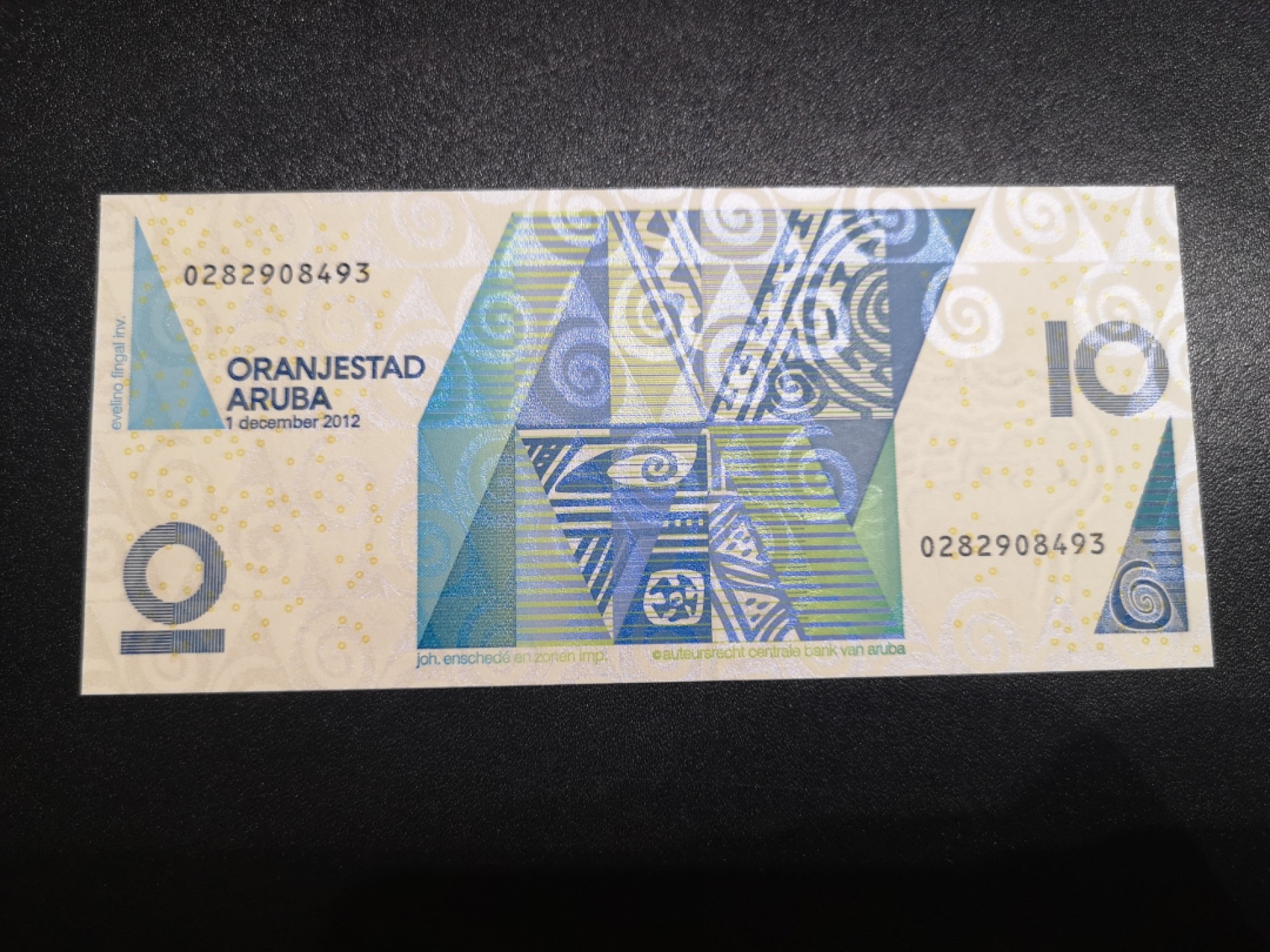 《外钞收藏家》第一百八十一期拍卖 阿鲁巴2012年10福林UNC