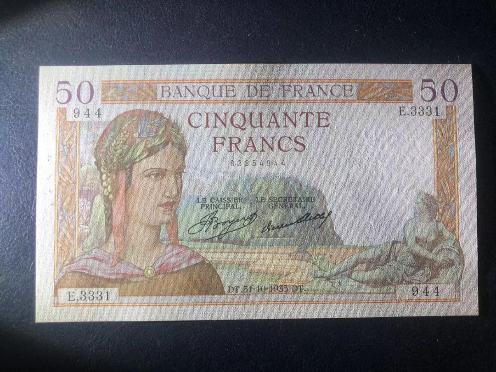 【Blue Auction】✨世界纸币精拍第190期【精】 法国🇫🇷1935年50法郎 AU+品相 精美