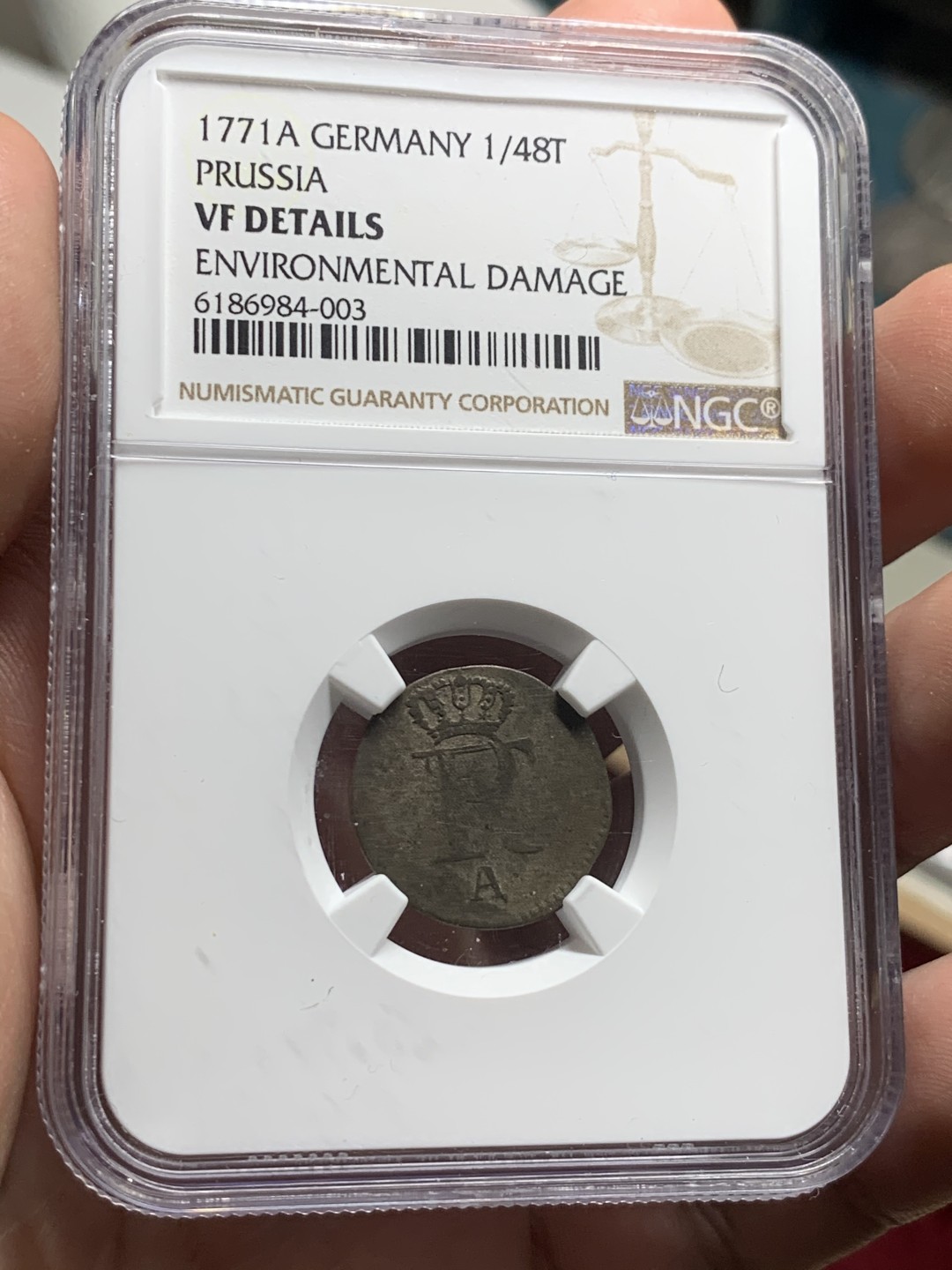 《竞宝斋》第63场-本周日 （全场不限金额包邮） ngc-vf细节  德国1771年普鲁士 1/48泰勒银币