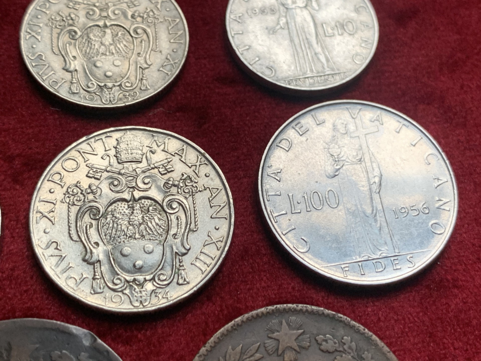 《竞宝斋》第63场-本周日 （全场不限金额包邮） （8枚一组）意大利 10分铜币2枚+教皇 好品裸币6枚