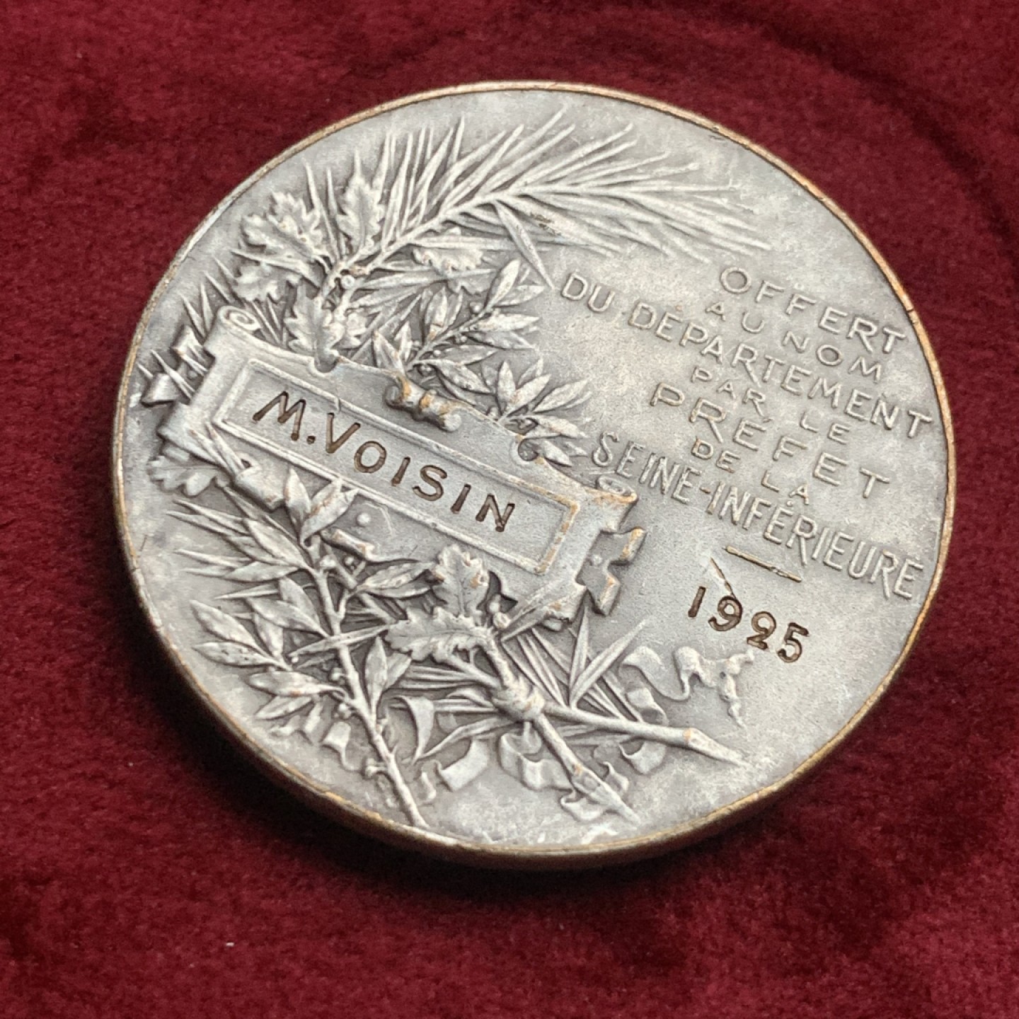 《竞宝斋》第63场-本周日 （全场不限金额包邮） 法国 玛丽安娜女神 罗蒂雕刻 镀银铜章 41.8mm 33.56克