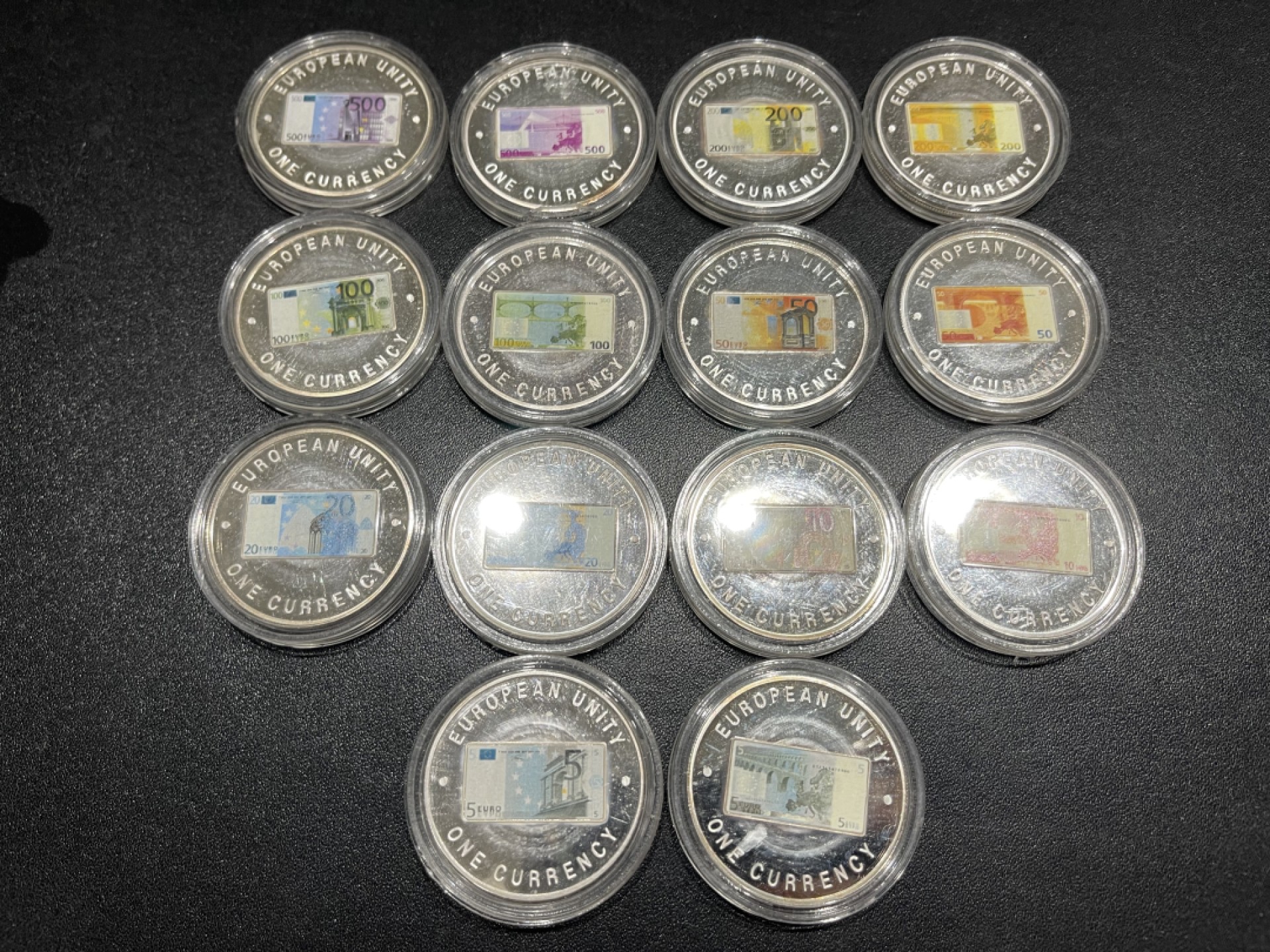 《外钞收藏家》第一百八十一期拍卖 赞比亚1999年1000克瓦查 欧元纸币彩色纪念币14枚全套  铜镍镀银