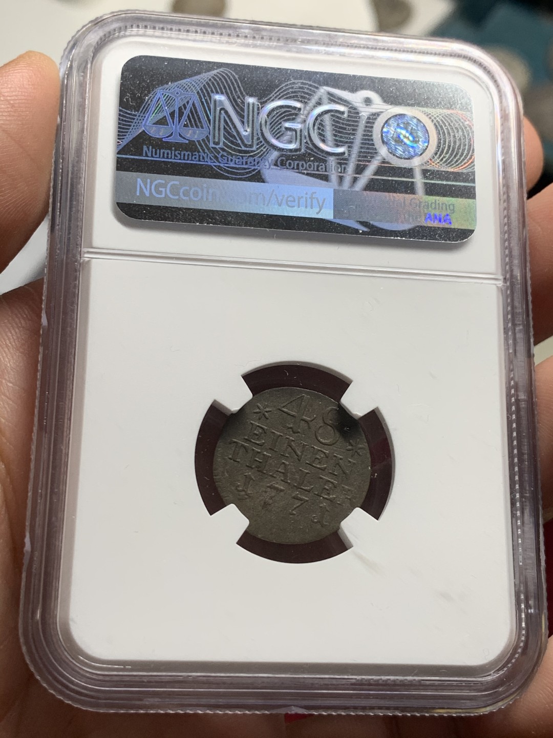 《竞宝斋》第63场-本周日 （全场不限金额包邮） ngc-vf细节  德国1771年普鲁士 1/48泰勒银币