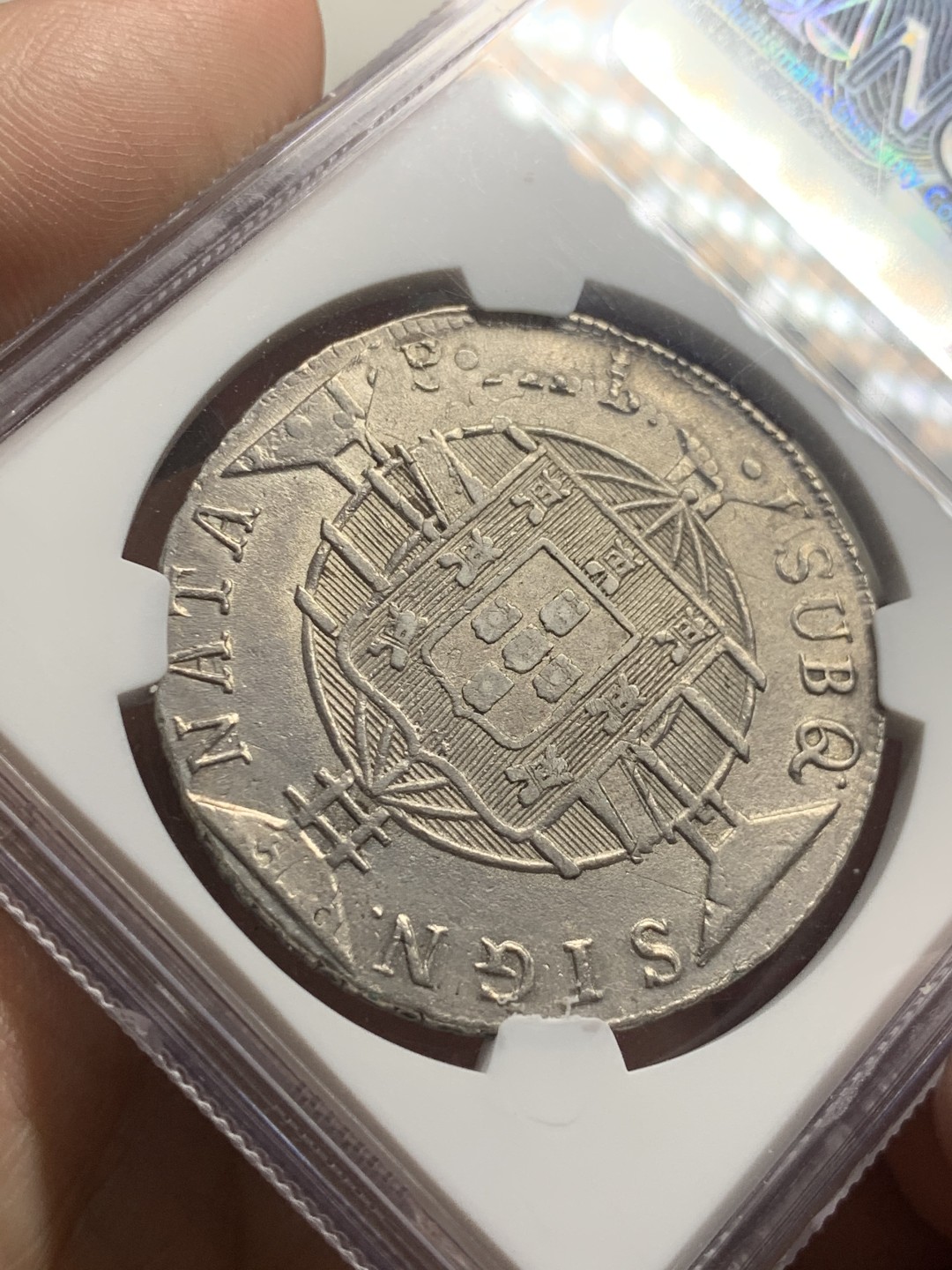 《竞宝斋》第63场-本周日 （全场不限金额包邮） NGC-XF45 巴西 1819年 960R 银币  热门品种