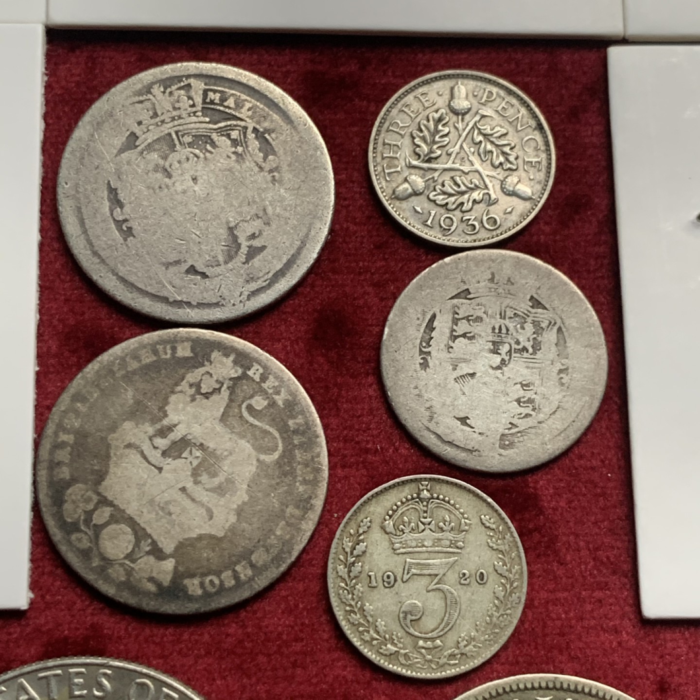 《竞宝斋》第63场-本周日 （全场不限金额包邮） 英国为主的一堆银币，乔三四五是先令，铜币全卷拆BU