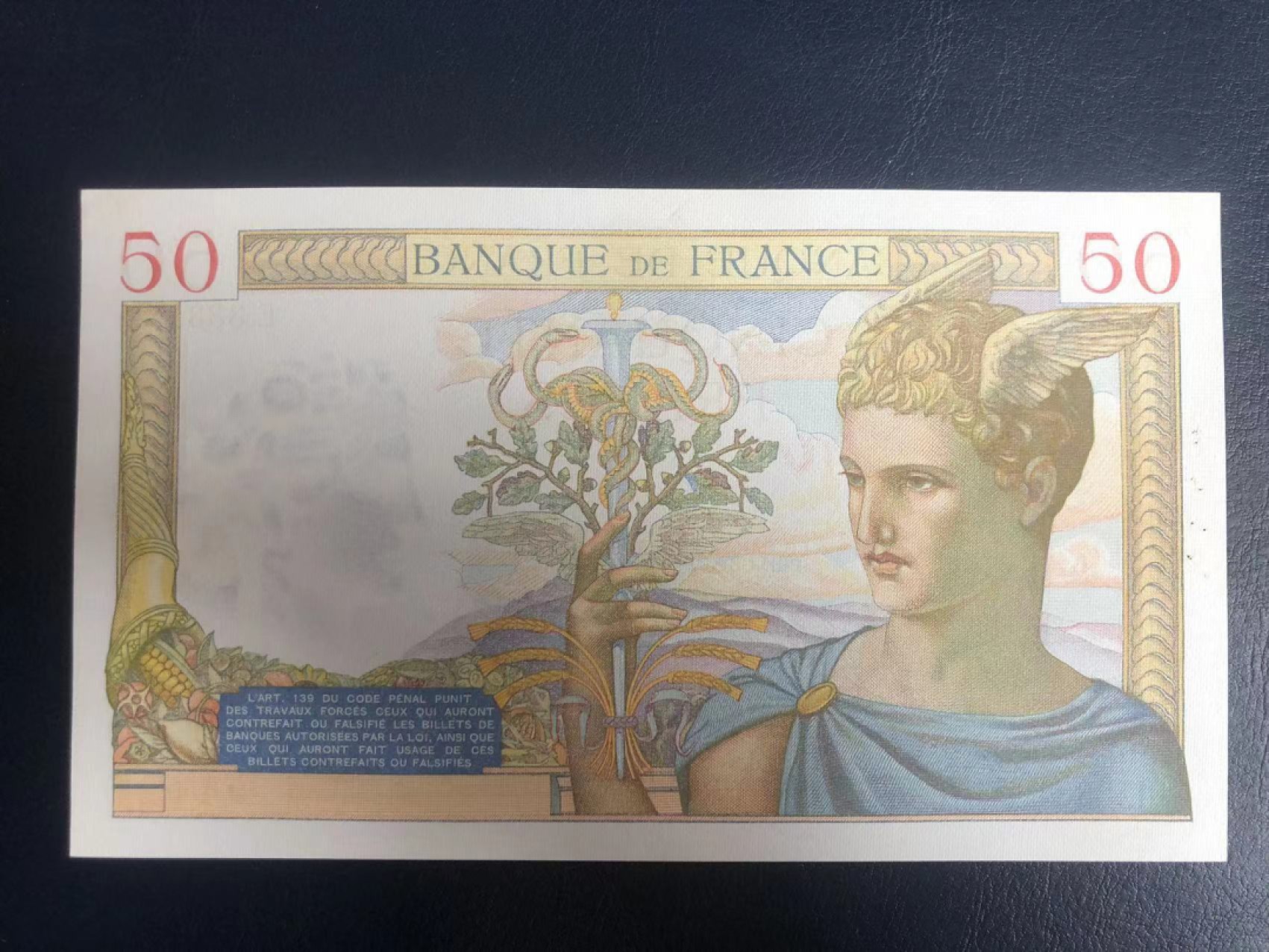 【Blue Auction】✨世界纸币精拍第190期【精】 法国🇫🇷1935年50法郎 AU+品相 精美