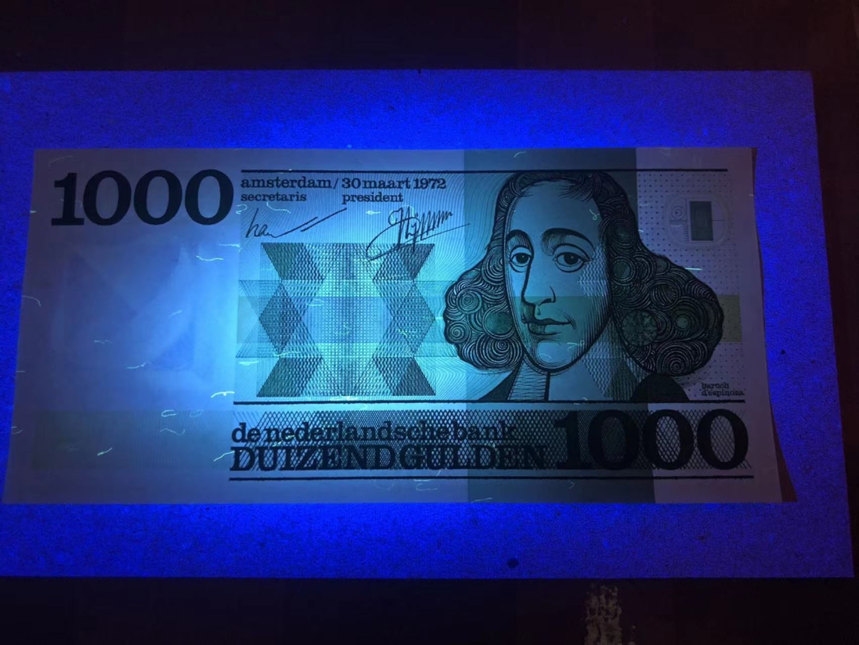 【Blue Auction】✨世界纸币精拍第190期【精】 荷兰🇳🇱 1972年1000盾 经典斯宾诺莎 全新UNC