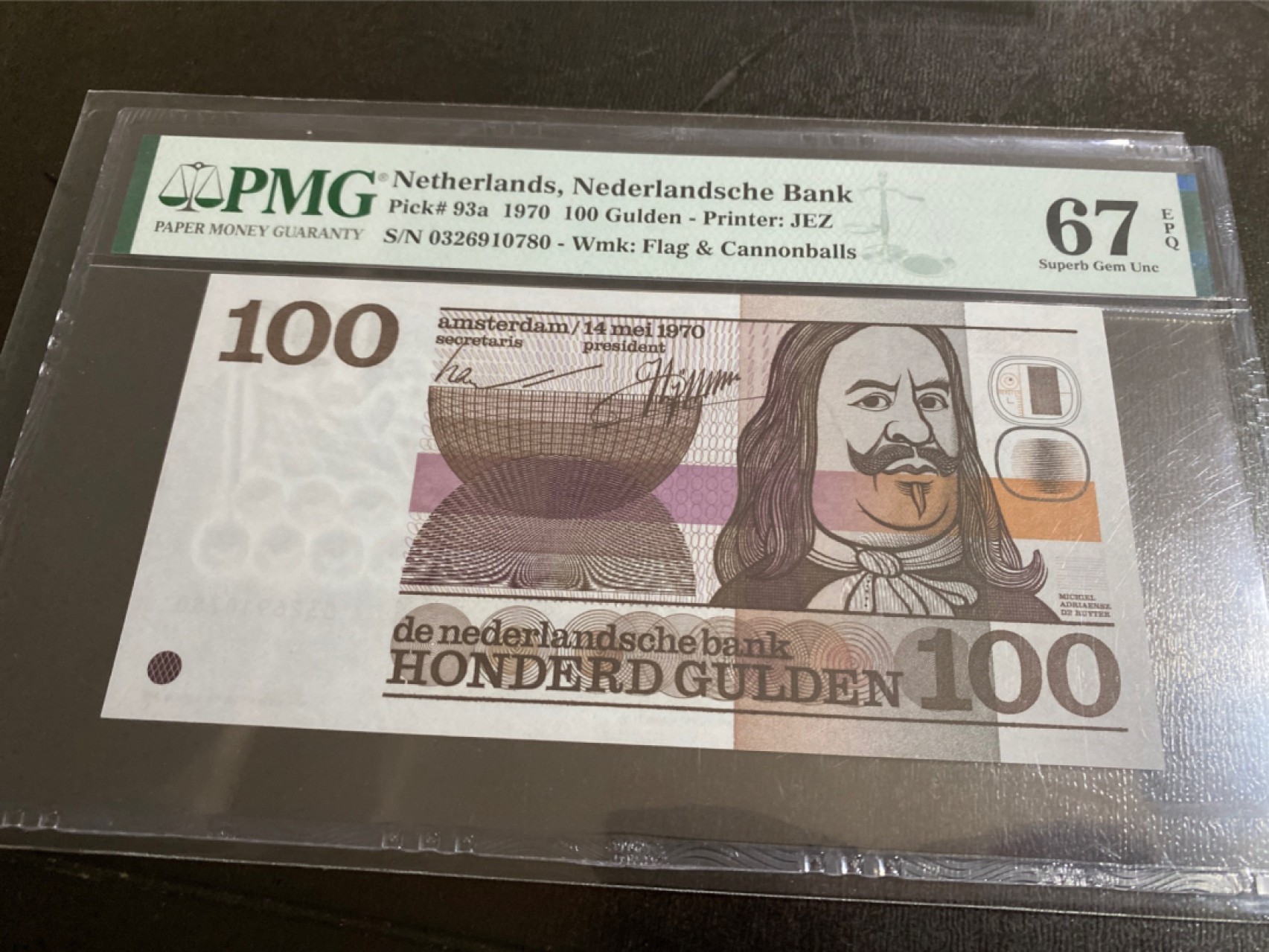 收藏联盟Quantum Auction第166期 即将开拍还有很多大漏等着您！大货送拍返佣活动进行时 1970年荷兰100盾 胖子将军 PMG67E