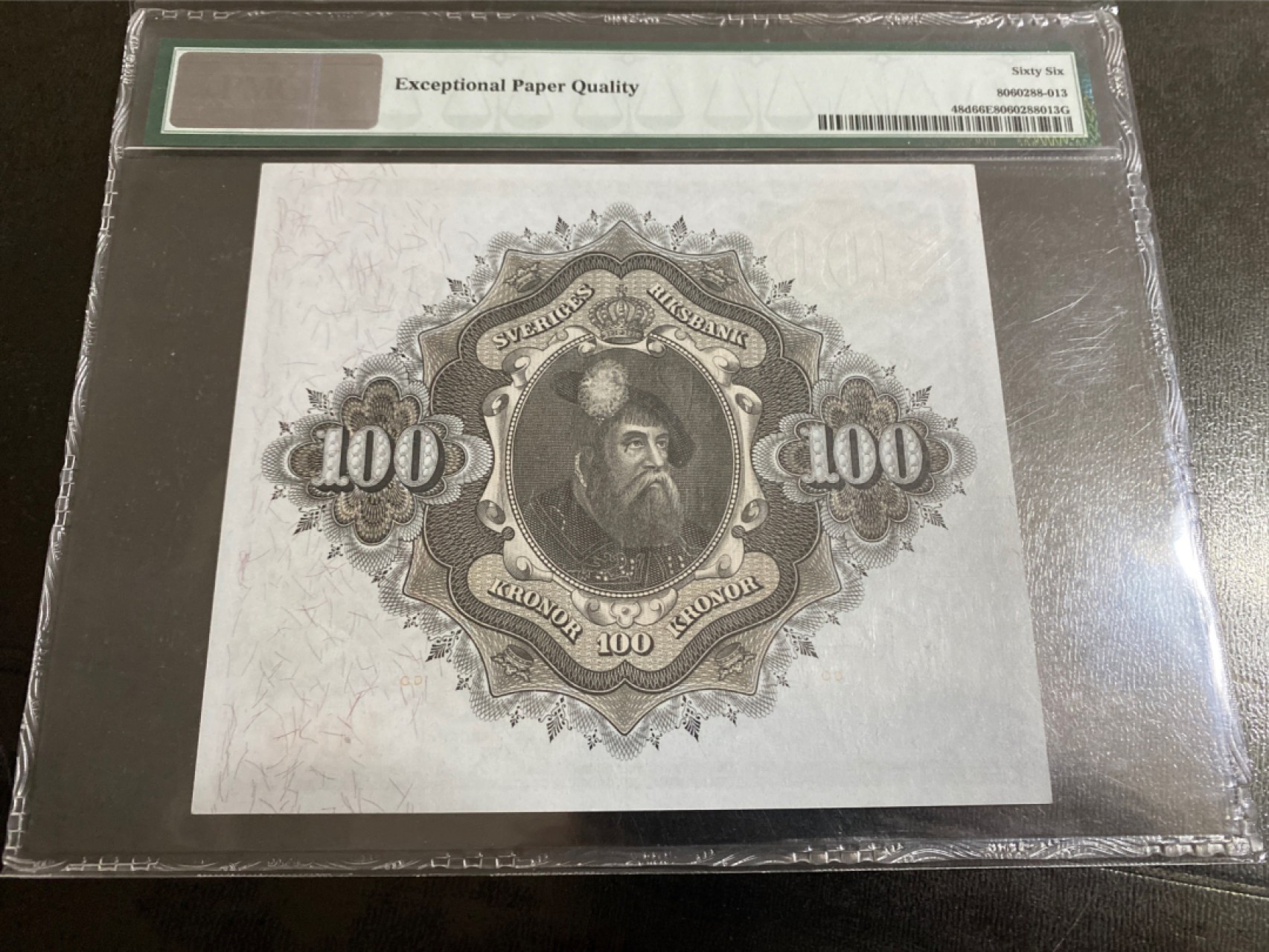 收藏联盟Quantum Auction第166期 即将开拍还有很多大漏等着您！大货送拍返佣活动进行时 1962年瑞典大方块100克朗 无47尾8号 PMG66E