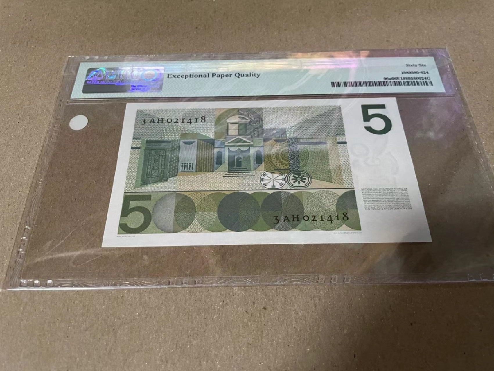 【Blue Auction】✨世界纸币精拍第190期【精】 荷兰 1966年5盾 PMG66EPQ 