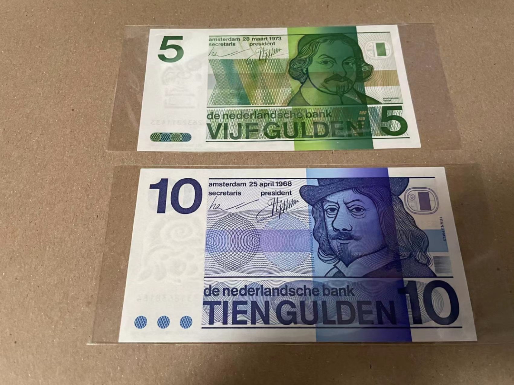 【Blue Auction】✨世界纸币精拍第190期【精】 【一组2张】荷兰5盾&10盾 UNC/UNC-