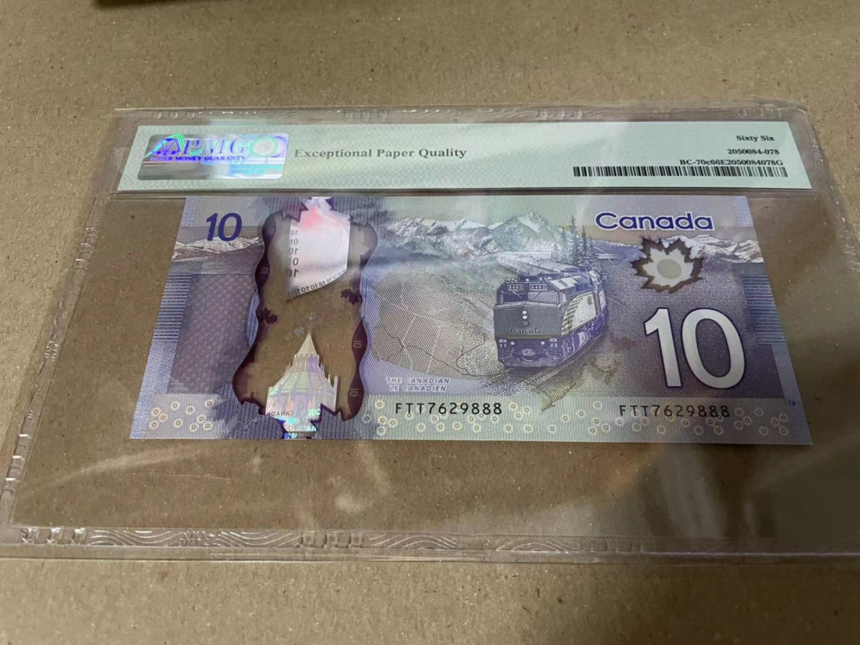 【Blue Auction】✨世界纸币精拍第190期【精】 【888豹子号】加拿大 2013年10元 PMG66EPQ 