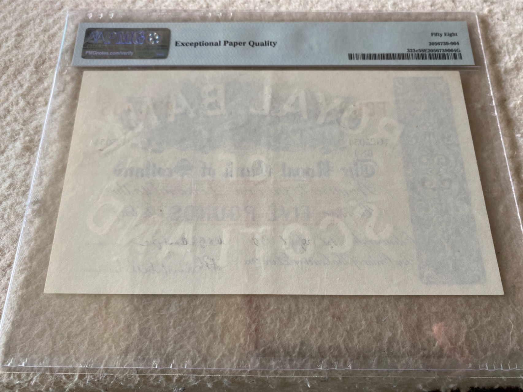 收藏联盟Quantum Auction第166期 即将开拍还有很多大漏等着您！大货送拍返佣活动进行时 1961年苏格兰皇家银行5镑  PMG58E