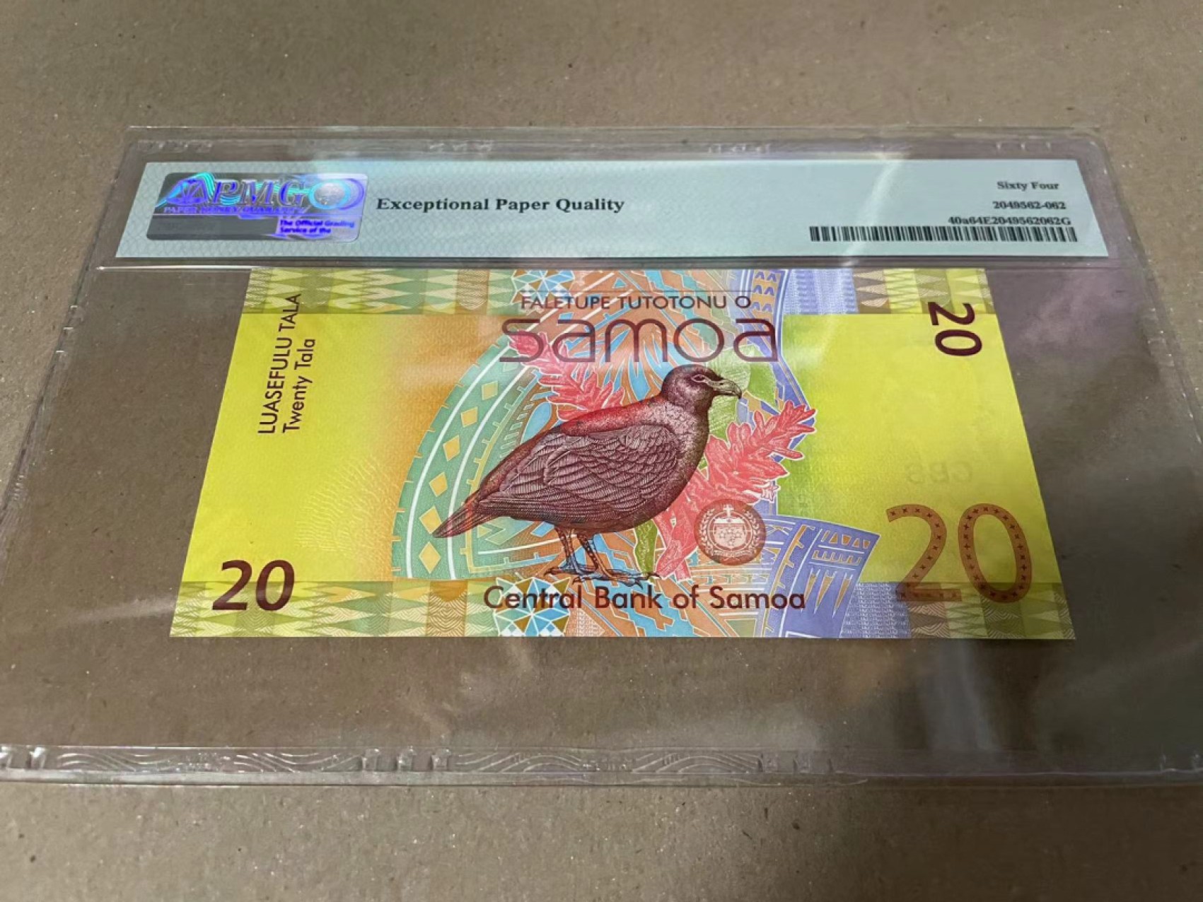 【Blue Auction】✨世界纸币精拍第190期【精】 【a版】萨摩亚 2008年20塔拉 PMG64EPQ 
