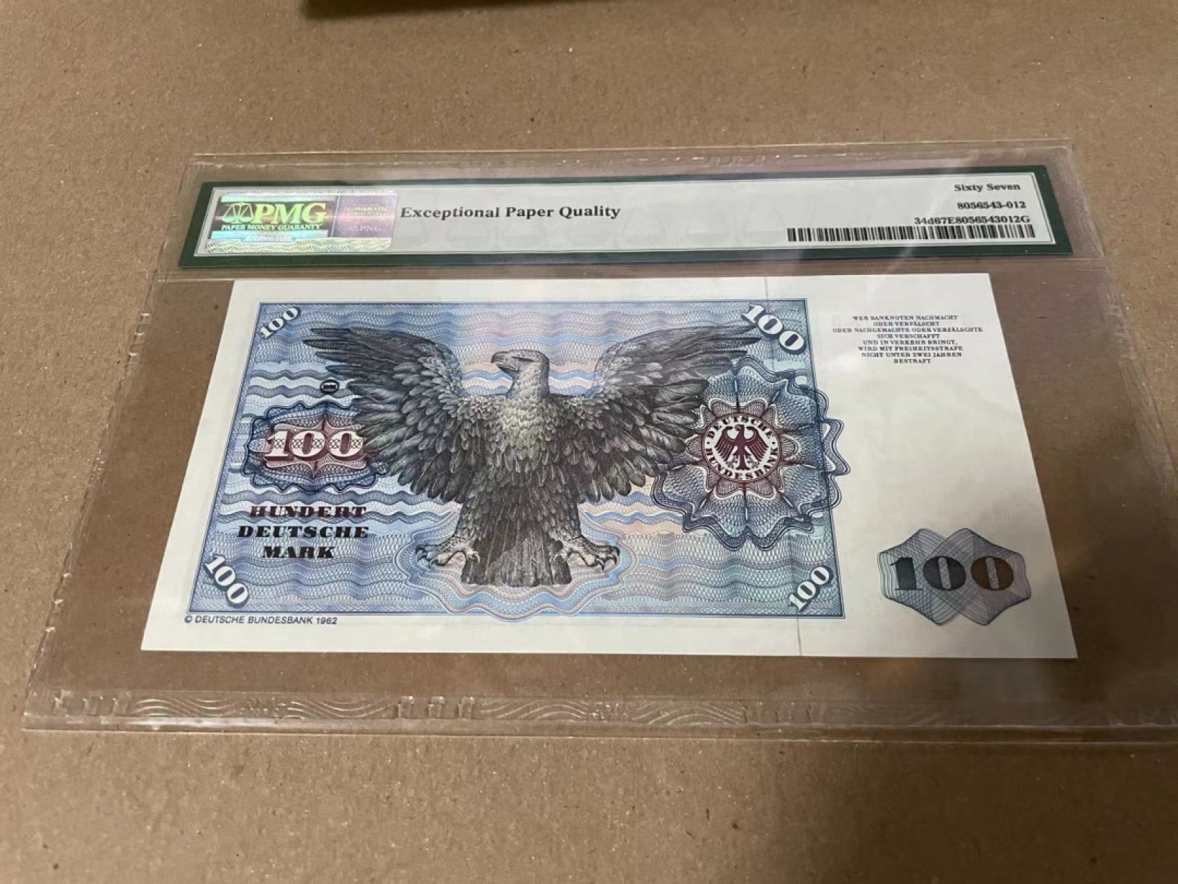 【Blue Auction】✨世界纸币精拍第190期【精】 【升值品种】德国 1980年100马克 PMG67EPQ 明斯特