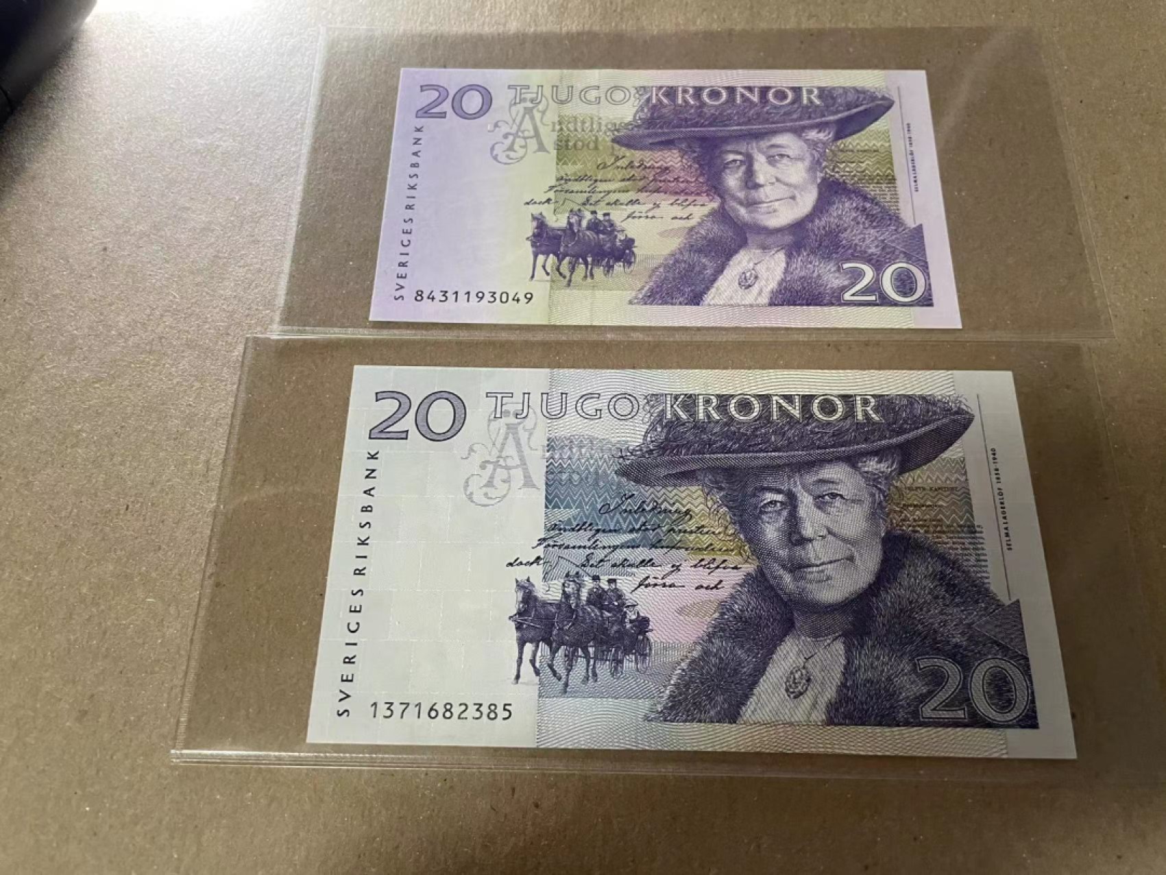 【Blue Auction】✨世界纸币精拍第190期【精】 【一组2张 包含初版】瑞典 20克朗 全新UNC