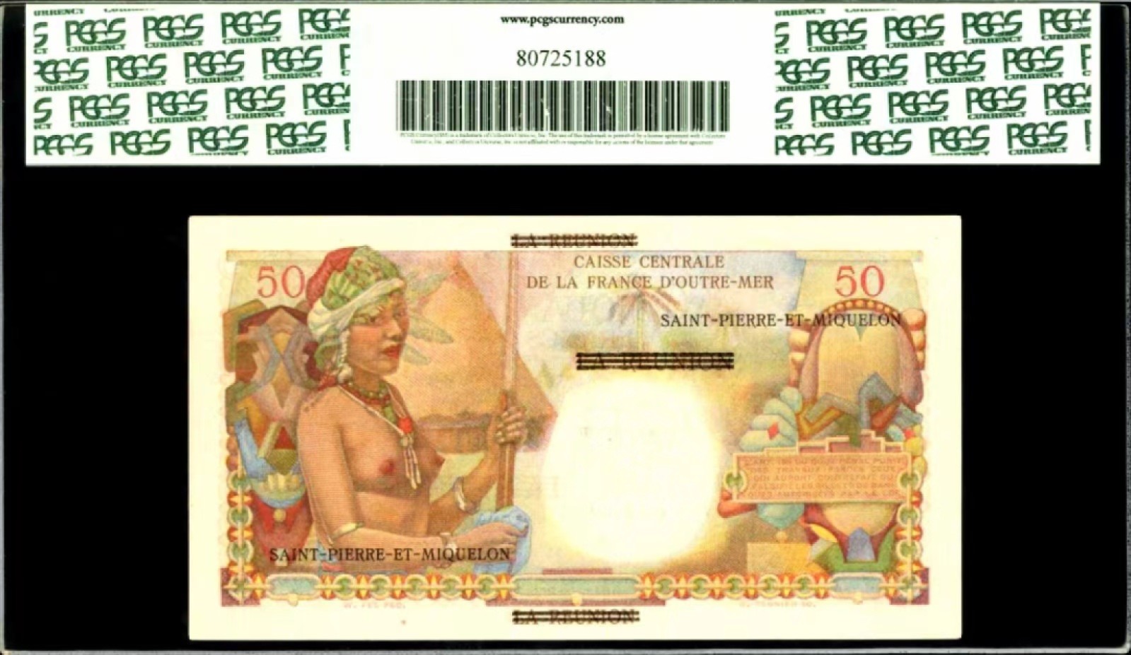 【Blue Auction】✨世界纸币精拍第190期【精】 圣皮埃尔和密克隆 1960年 1新法郎 PCGS67EPQ 经典白奶球