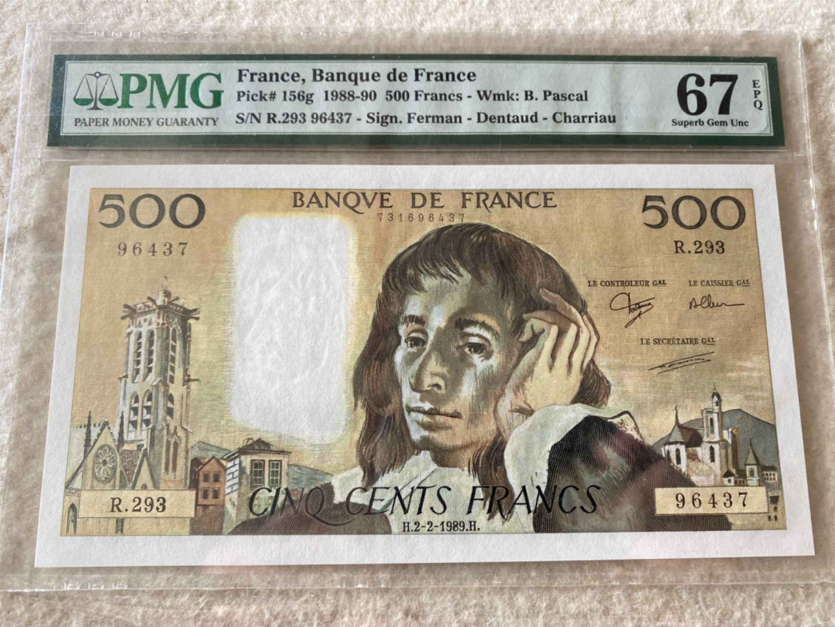 收藏联盟Quantum Auction第166期 即将开拍还有很多大漏等着您！大货送拍返佣活动进行时 1989年法国500法郎 大票毕加索 高分PMG67E