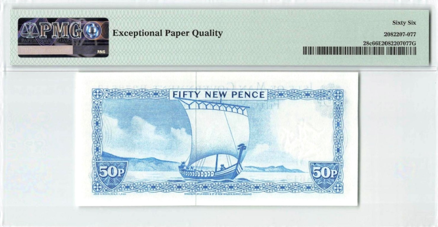 【Blue Auction】✨世界纸币精拍第190期【精】 马恩岛 1972年50新便士 PMG66EPQ BWC出品 女王纸币