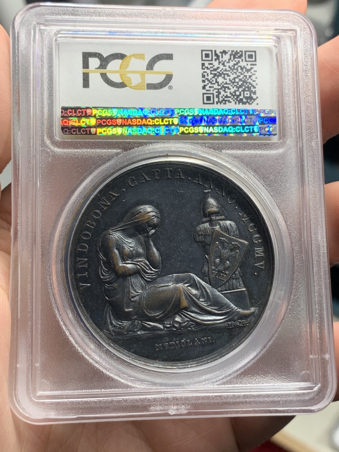 《竞宝斋》中天佳节（端午节特拍）6月12日-周日-第64场 PCGS SP62 法国1805年拿破仑一世攻占维也纳纪念精美原铸铜章 加厚盒子封装