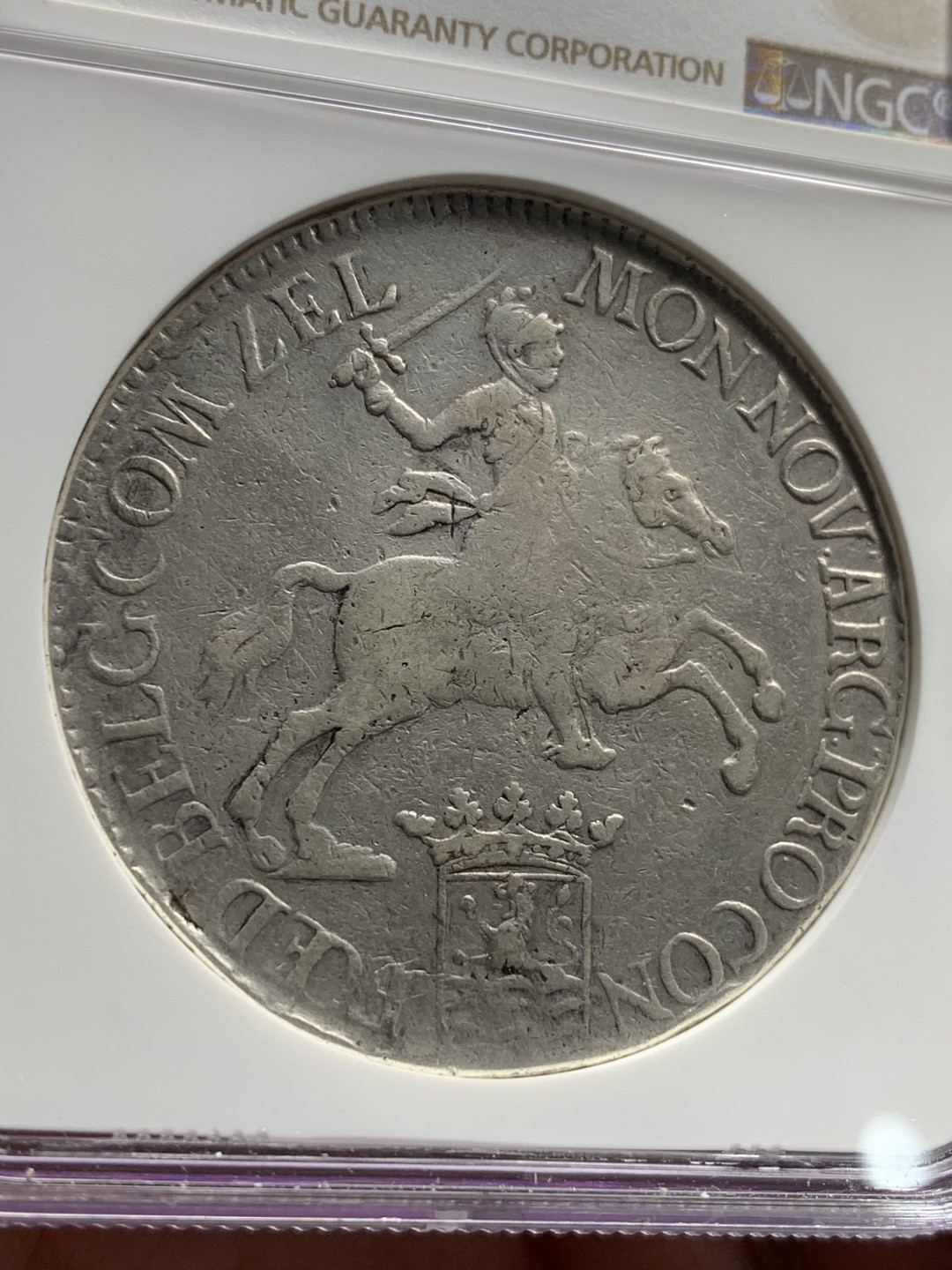 《竞宝斋》中天佳节（端午节特拍）6月12日-周日-第64场 NGC 评级 荷兰 泽兰省 1767年 1杜卡特 大马剑银币 少见省份 32多克大规格 供不应求的品种