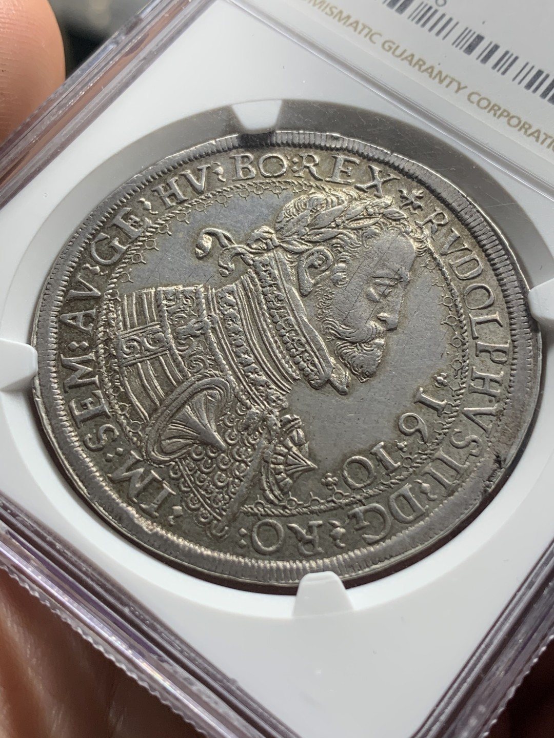 《竞宝斋》中天佳节（端午节特拍）6月12日-周日-第64场 冠军分NGC-MS62 神圣罗马帝国 1610 年鲁道夫大泰勒hall厂出品原光全深打 细节和状态兼顾