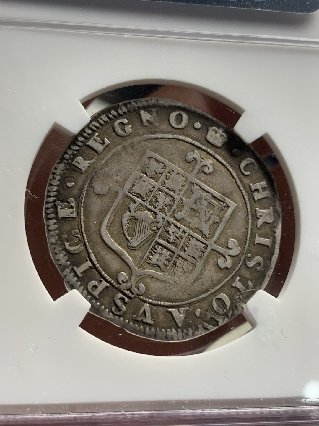 《竞宝斋》中天佳节（端午节特拍）6月12日-周日-第64场 亚军分 NGC-XF40 英国 1660年 查理二世 1先令 银币 老包浆没有打偏 这样的状态已经非常难得了 