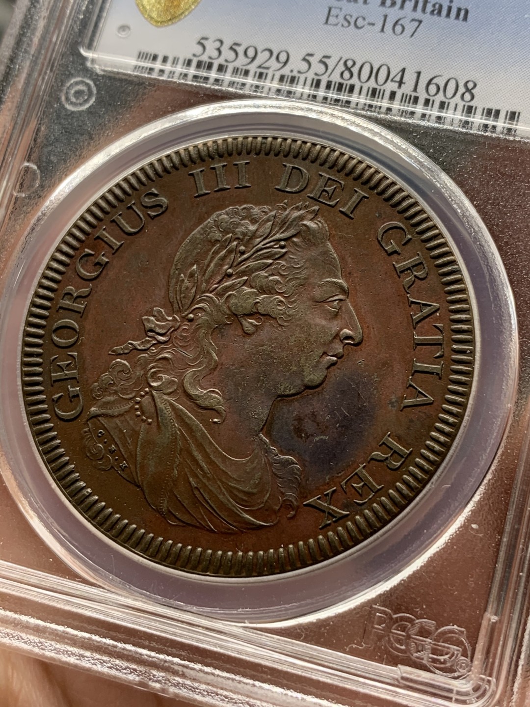 《竞宝斋》中天佳节（端午节特拍）6月12日-周日-第64场 PGCS PR55 1804年 英国乔治三世英格兰银行加厚 铜样币（Thiker flan），唯一亚军，版别ESC1956  R3级别铸造量 极为难得