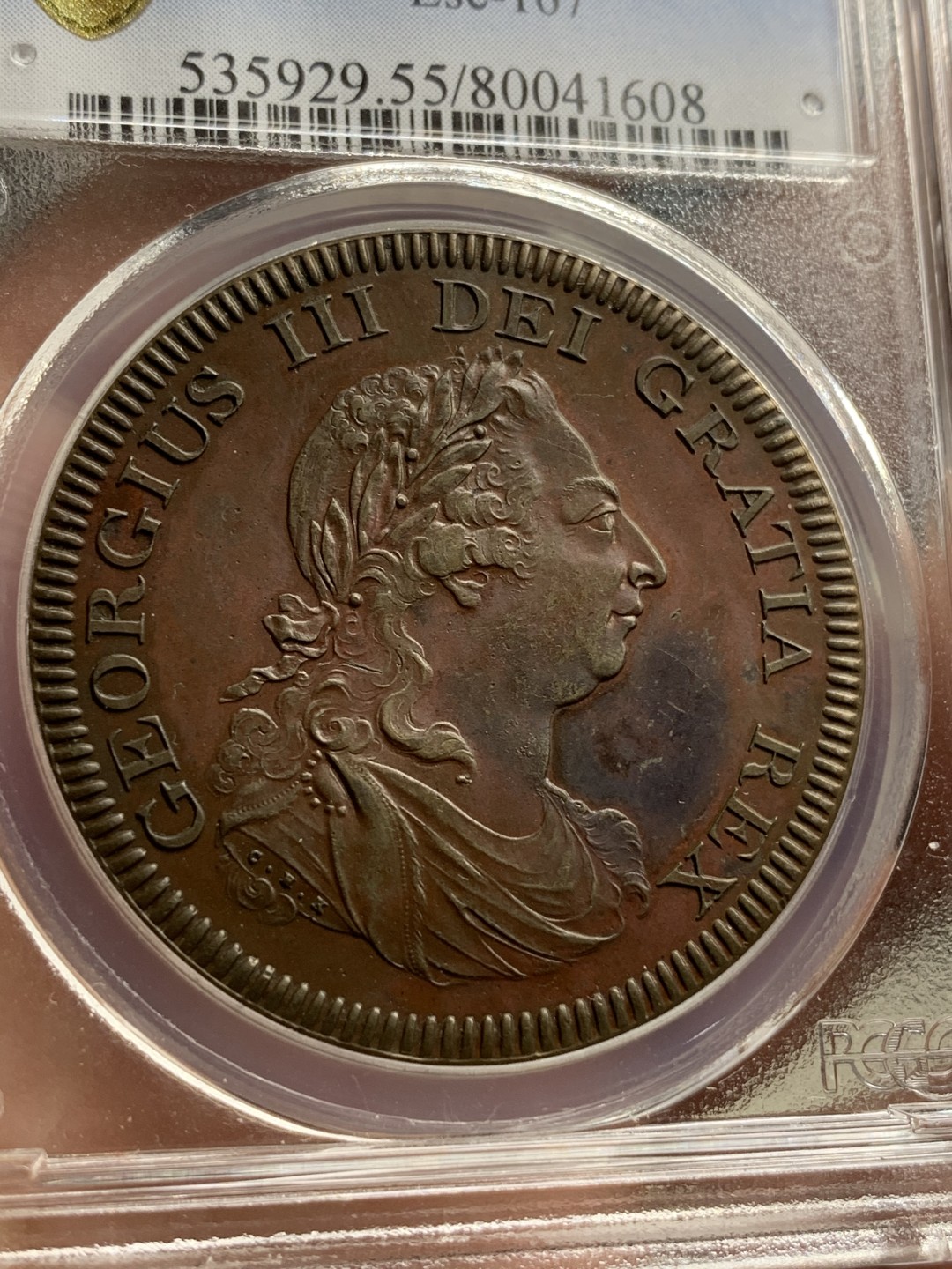 《竞宝斋》中天佳节（端午节特拍）6月12日-周日-第64场 PGCS PR55 1804年 英国乔治三世英格兰银行加厚 铜样币（Thiker flan），唯一亚军，版别ESC1956  R3级别铸造量 极为难得