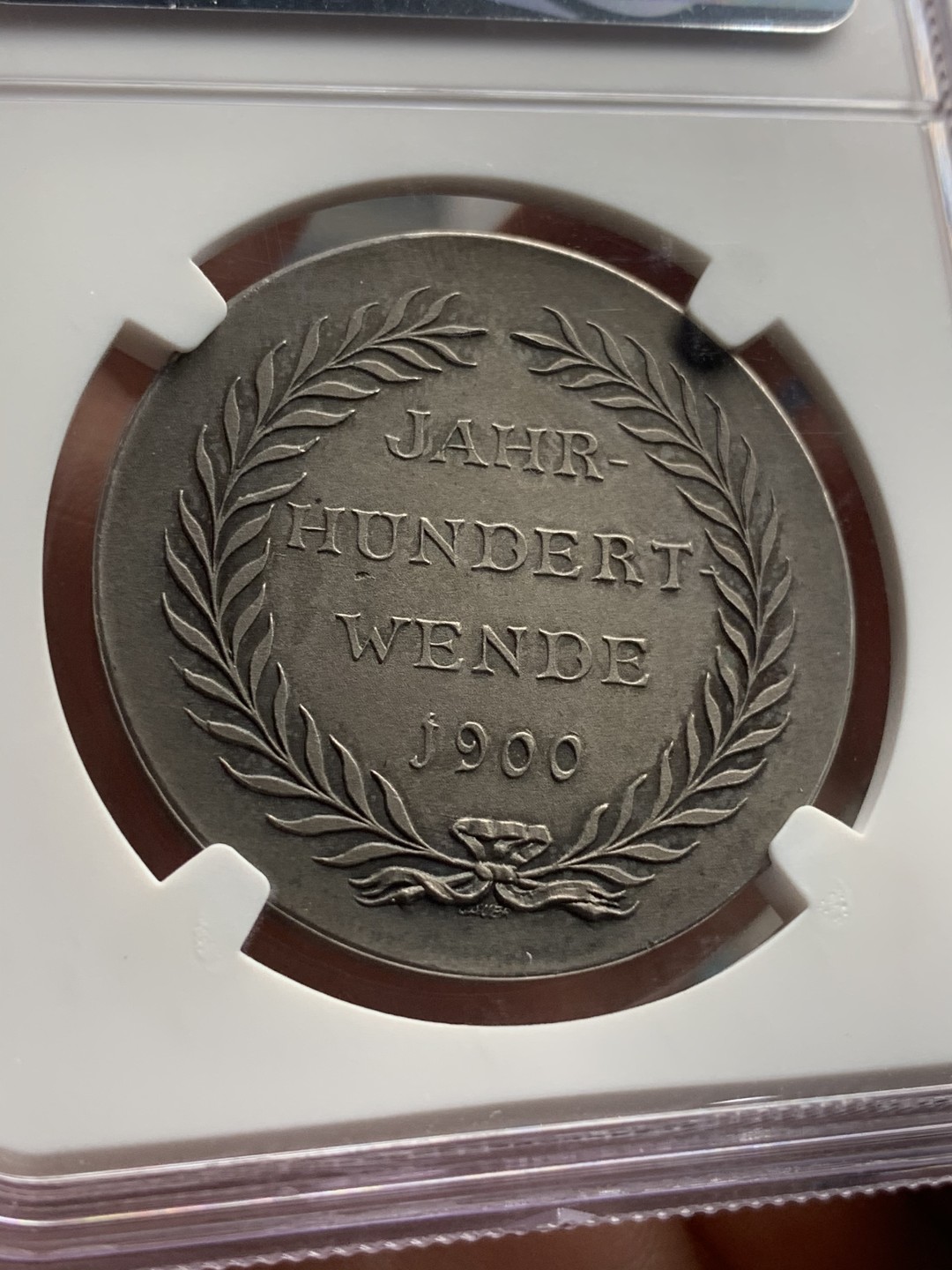 《竞宝斋》中天佳节（端午节特拍）6月12日-周日-第64场 NGC MS63 德国1900年世纪之交纪念银章 名家Lauer作品