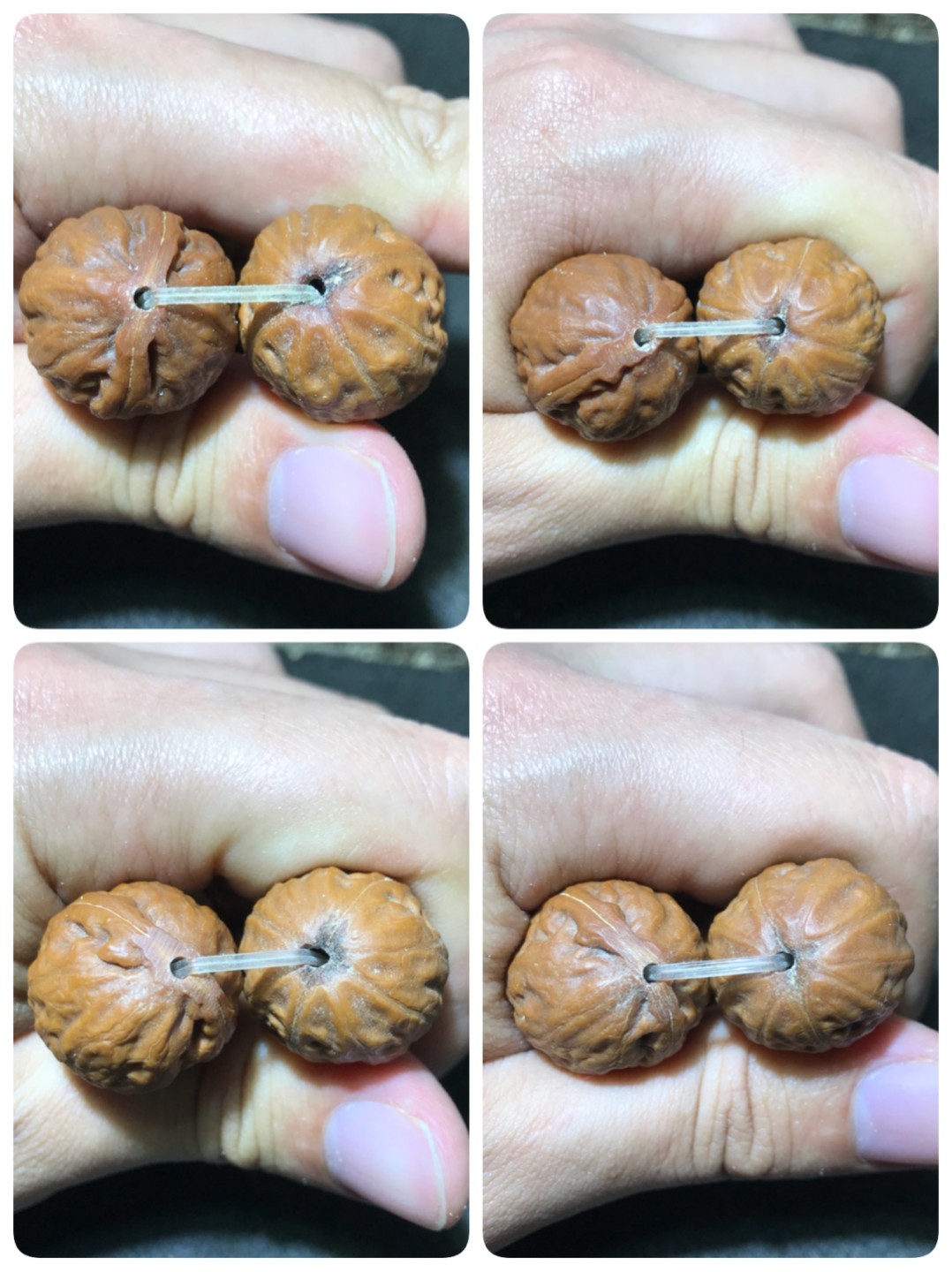 天然精美红皮秋子核桃单圈手串(手持)一条，