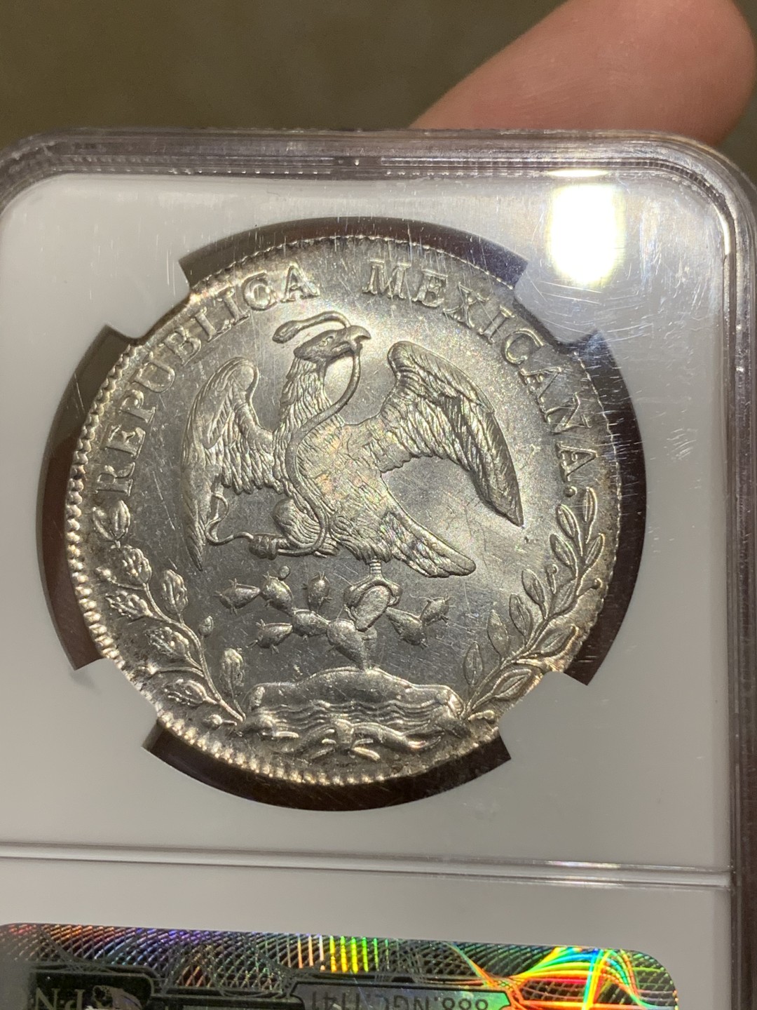 《竞宝斋》中天佳节（端午节特拍）6月12日-周日-第64场 NGC 亚军分  MS65 墨西哥 1893年  花边 鹰洋 双面深打 镜面效果 周圈淡金色包浆 一旦拥有 别无所求